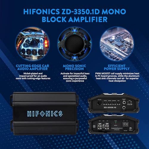 Hifonics Zeus Delta 3,350 Watt Compact Mono Block Nickel Plated Mobile Car Audio Amplifier - electronicsexpo.com - Car Amplifiers + Equalizers