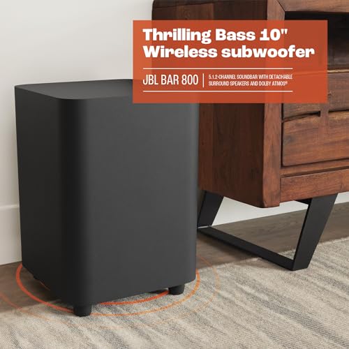 JBL Bar 800 - 5.1.2 - Channel Soundbar with Detachable Surround Speakers and Dolby Atmos, 10” Wireless Subwoofer, Built - in Wi - Fi with AirPlay, Alexa Multi - Room Music and Chromecast - electronicsexpo.com - Soundbars