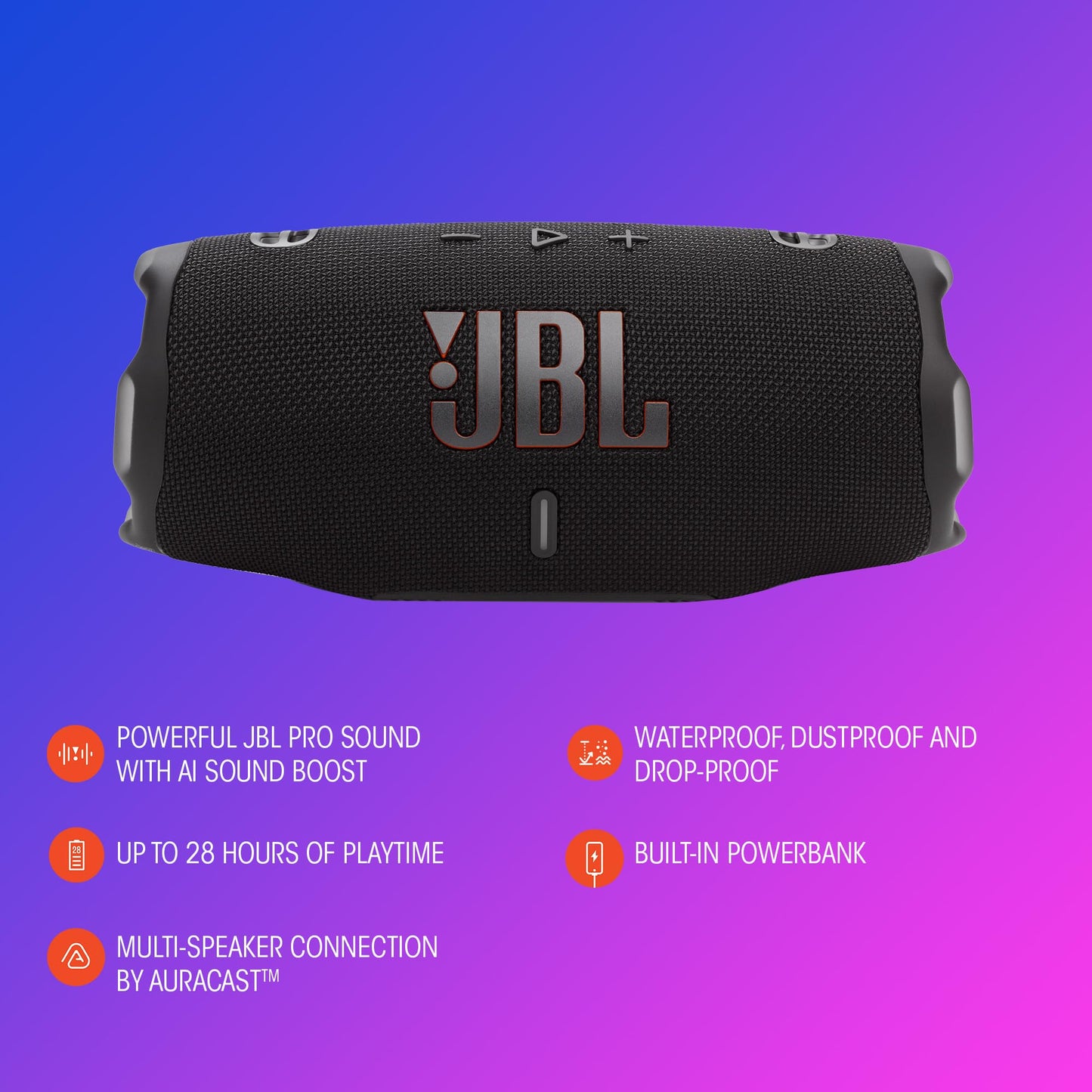 JBL Charge 6 Portable Waterproof & Drop - Proof Bluetooth Speaker with Removable Carrying Strap - electronicsexpo.com - Bluetooth Speakers