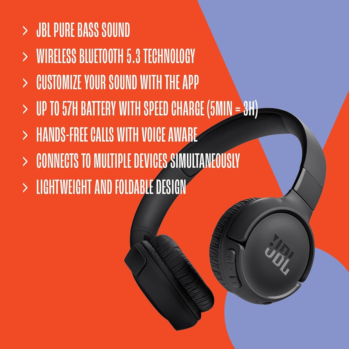 JBL Tune 520BT Wireless On - Ear Headphones (Certified Refurbished) - electronicsexpo.com - Headphones