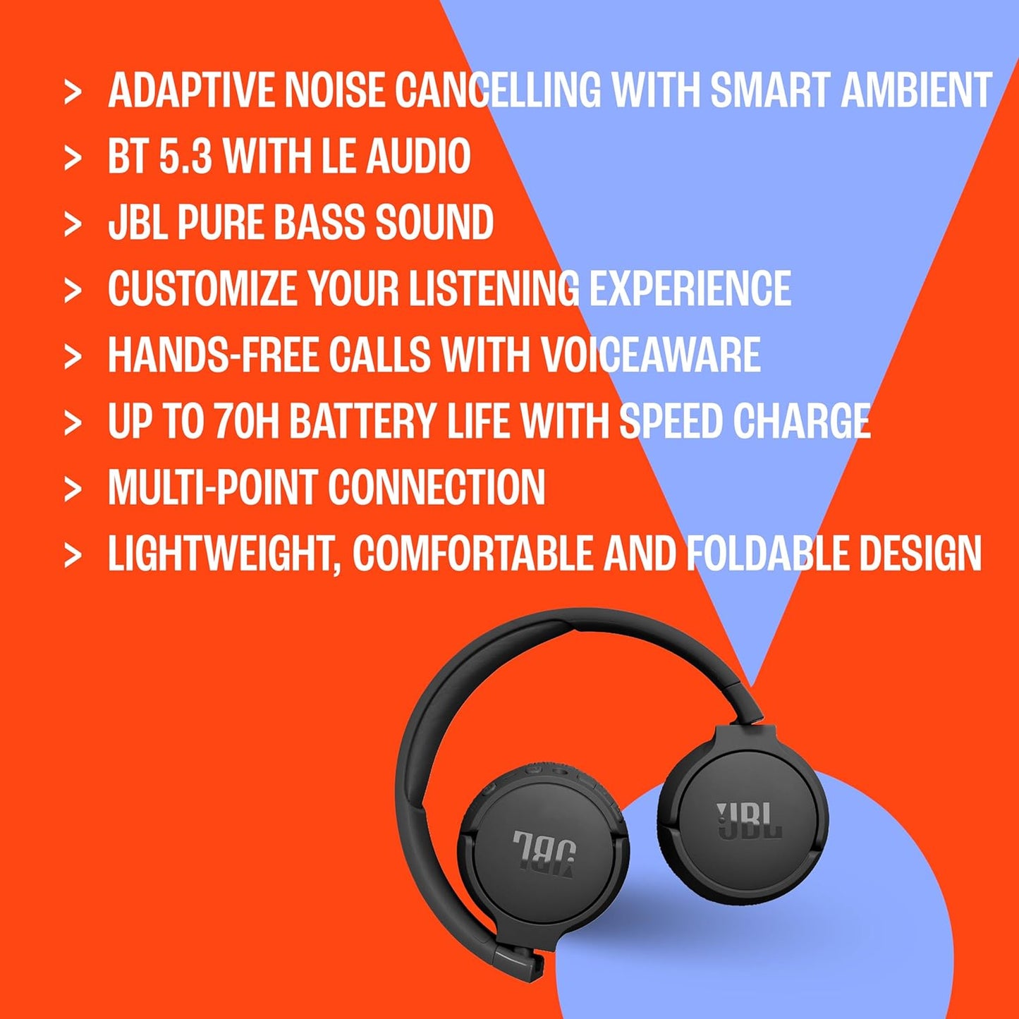 JBL Tune 670NC On - Ear Noise Cancelling Headphones - electronicsexpo.com - Headphones
