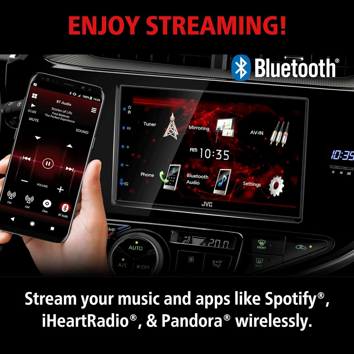 JVC KW - M180BT Bluetooth Car Stereo Receiver with USB Port – 6.75" Touchscreen Display - electronicsexpo.com - Car Stereo Receivers