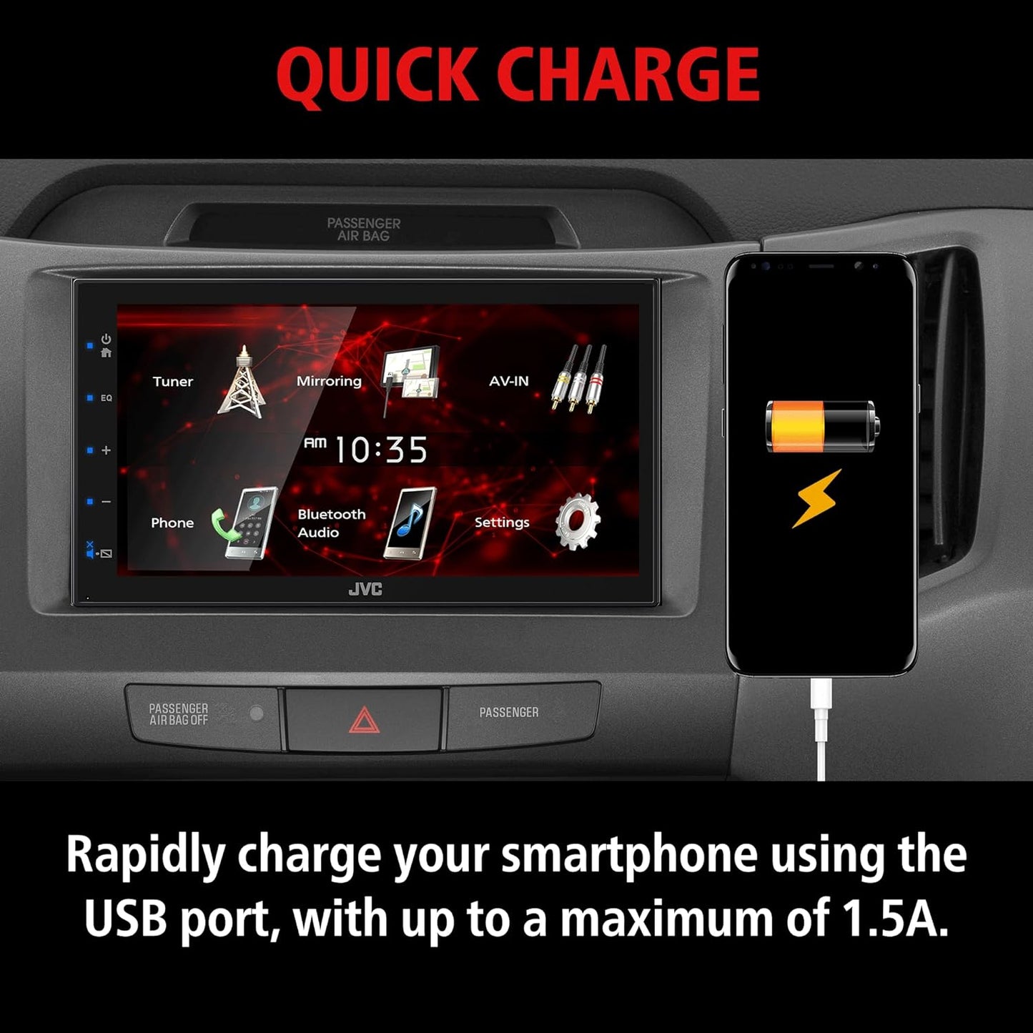 JVC KW - M180BT Bluetooth Car Stereo Receiver with USB Port – 6.75" Touchscreen Display - electronicsexpo.com - Car Stereo Receivers