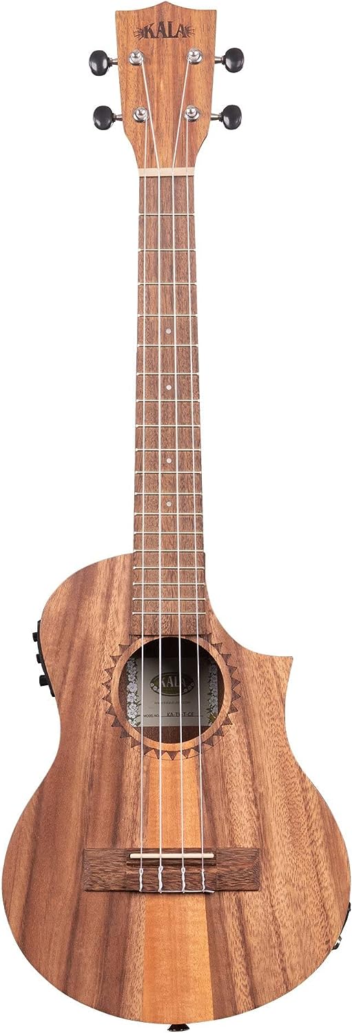 Kala KA - TK - T - CE Teak Tri - Top Satin Tenor Ukulele with Cutaway and EQ with Built - In Tuner - electronicsexpo.com - Guitars