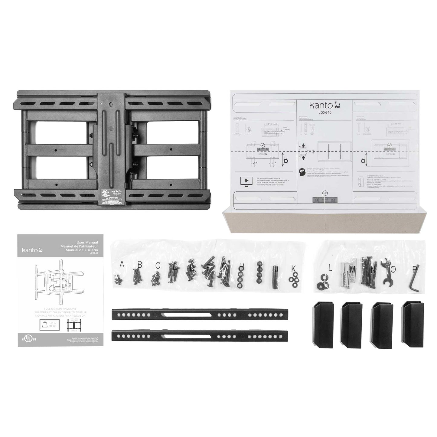Kanto LDX640 Full - Motion Wall Mount for 34" - 65" TVs - electronicsexpo.com - TV Wall Mounts