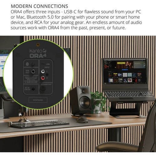 Kanto Living ORA4 Active 2 - Way Reference Desktop Speakers with Bluetooth Streaming (Pair) - electronicsexpo.com - Powered Speakers