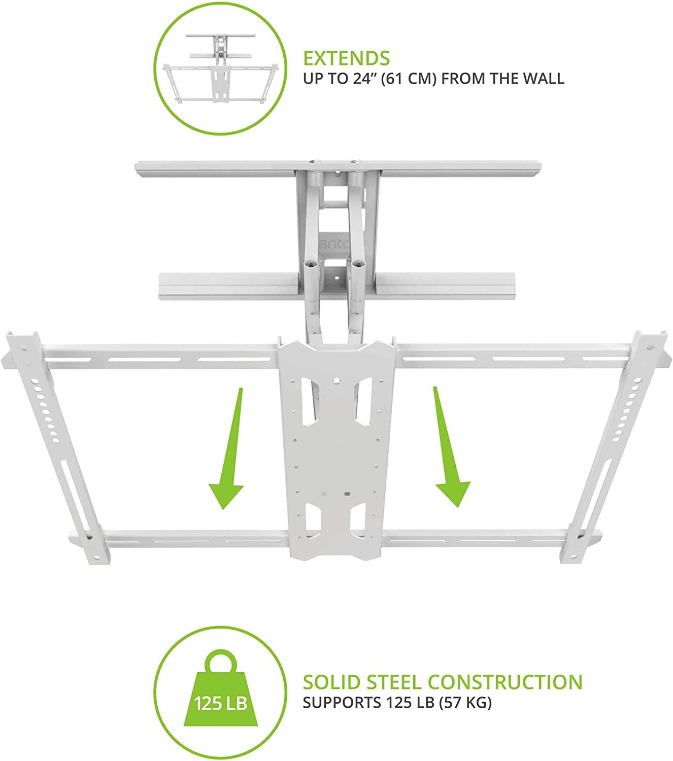 Kanto PDX680W Full Motion Articulating TV Wall Mount for 39" to 80" TVs - electronicsexpo.com - TV Wall Mounts