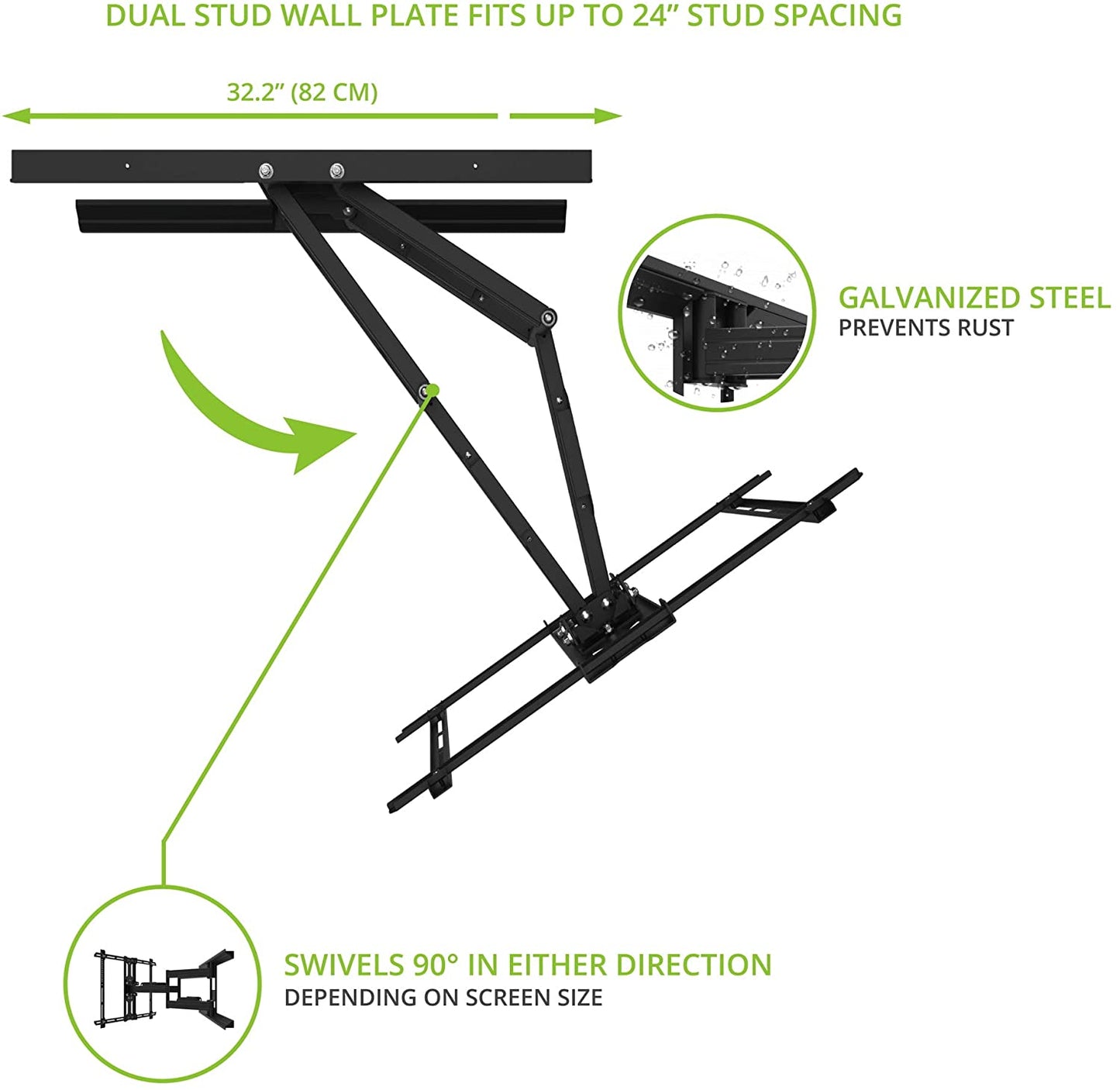 Kanto PDX700G Outdoor Full Motion Articulating Arms TV Wall Mount for 42" to 100" TVs - electronicsexpo.com - TV Wall Mounts