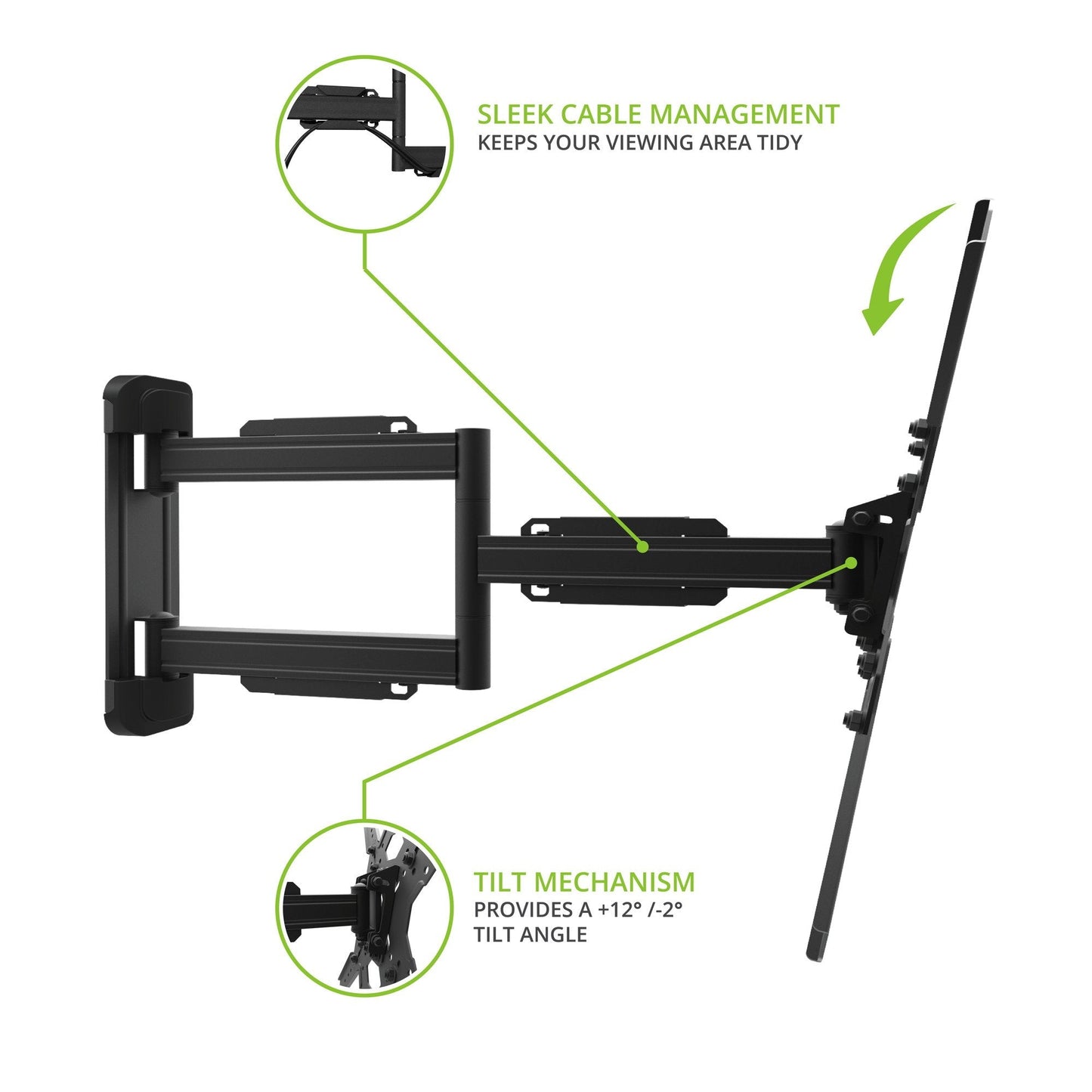 Kanto PS300 Full Motion Articulating TV Wall Mount for 26" to 60" TVs - electronicsexpo.com - TV Wall Mounts