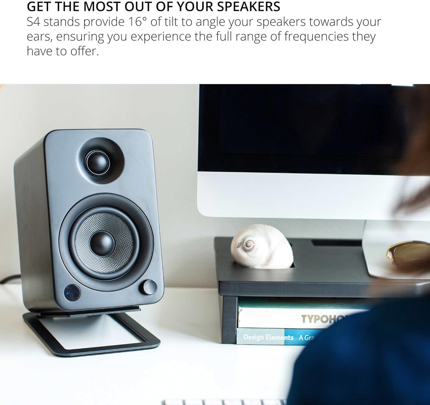 Kanto S4 Desktop Speaker Stands for Midsize Speakers (Pair) - electronicsexpo.com - Speaker Stands & A/V Racks