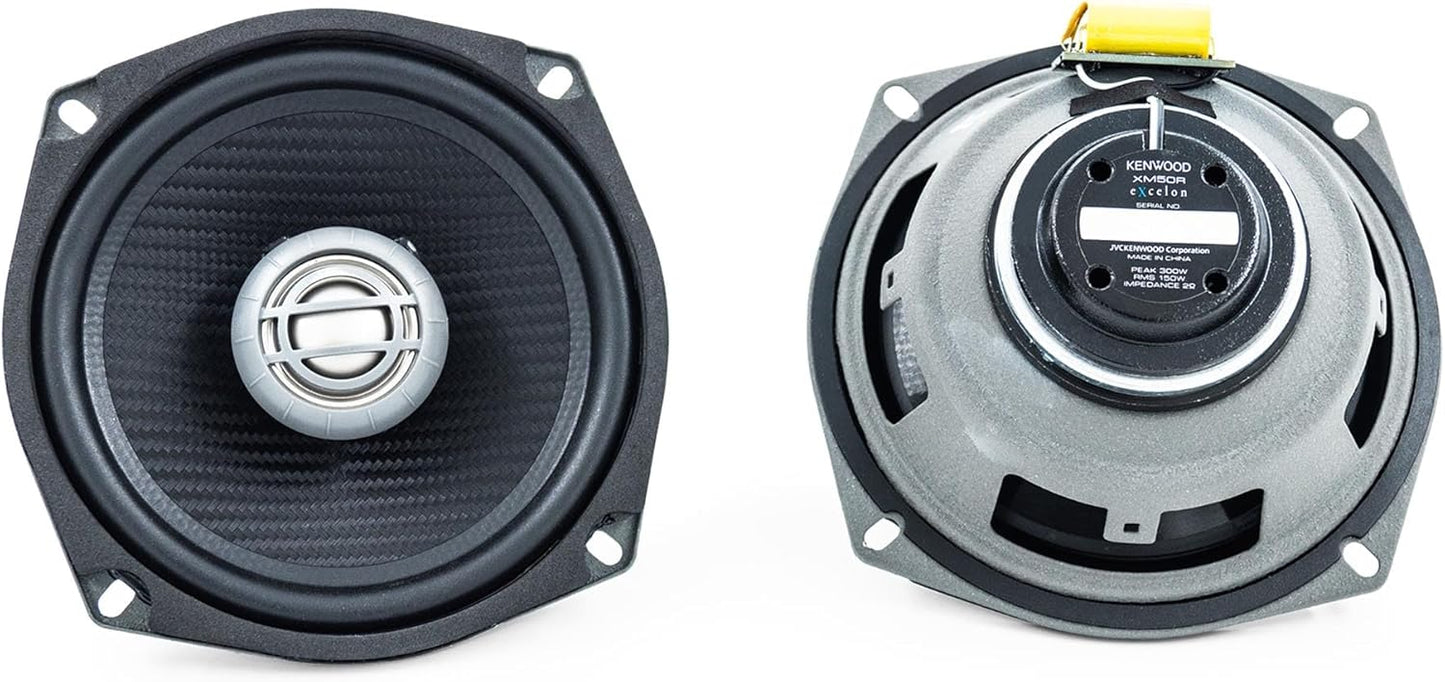 Kenwood Excelon XM50R 5 - 1/4" 2 - Way Rear Speakers for Select 1998 - 2013 Harley Davidson Touring Model Motorcycles Pair (Open Box) - electronicsexpo.com - Motorcycle Speakers