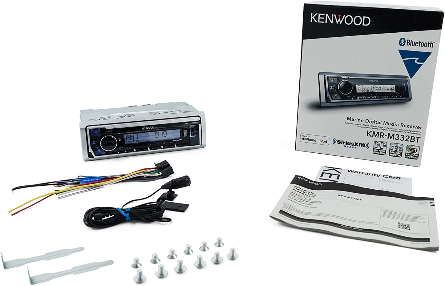 Kenwood KMR - M332BT Marine Single - Din Digital Media Receiver (Open Box) - electronicsexpo.com - Marine Audio