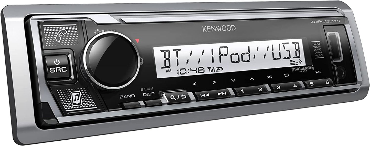 Kenwood KMR - M332BT Marine Single - Din Digital Media Receiver (Open Box) - electronicsexpo.com - Marine Audio