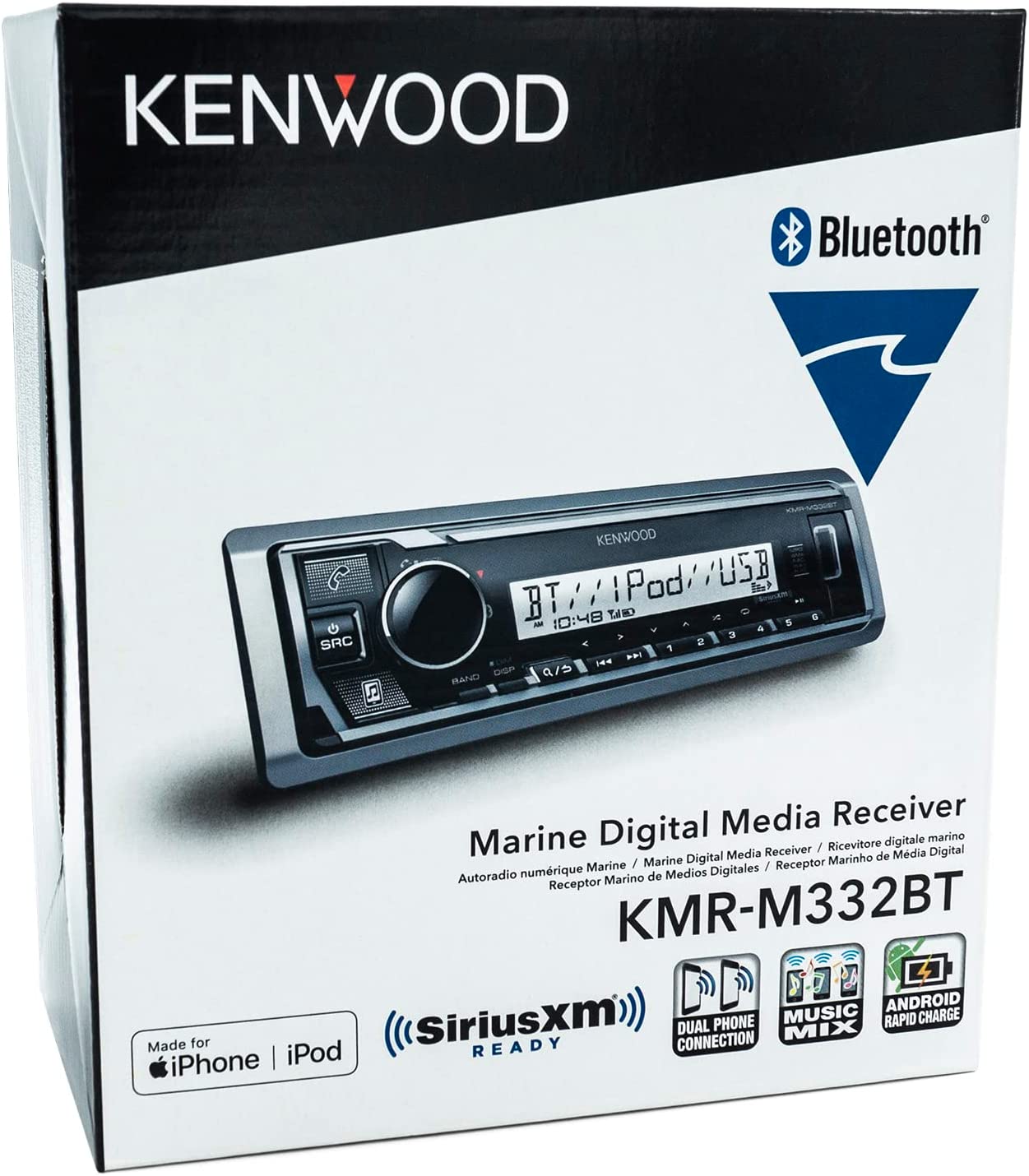 Kenwood KMR - M332BT Marine Single - Din Digital Media Receiver (Open Box) - electronicsexpo.com - Marine Audio