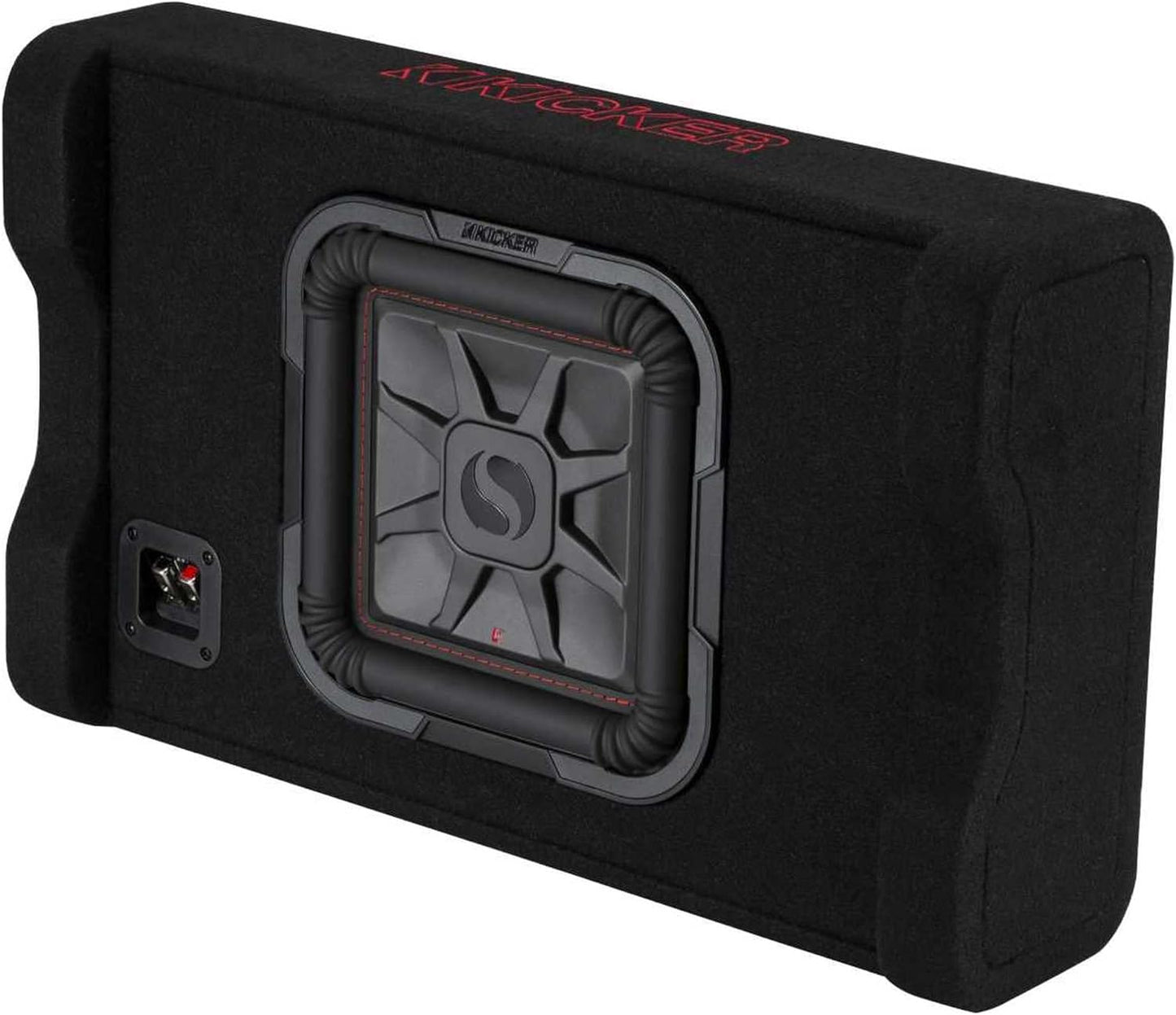 Kicker 49L7TDF102 Sealed Downward - Firing Enclosure with L7T 10" 2 - Ohm Shallow - Mount Square Subwoofer - electronicsexpo.com - Car Subwoofers