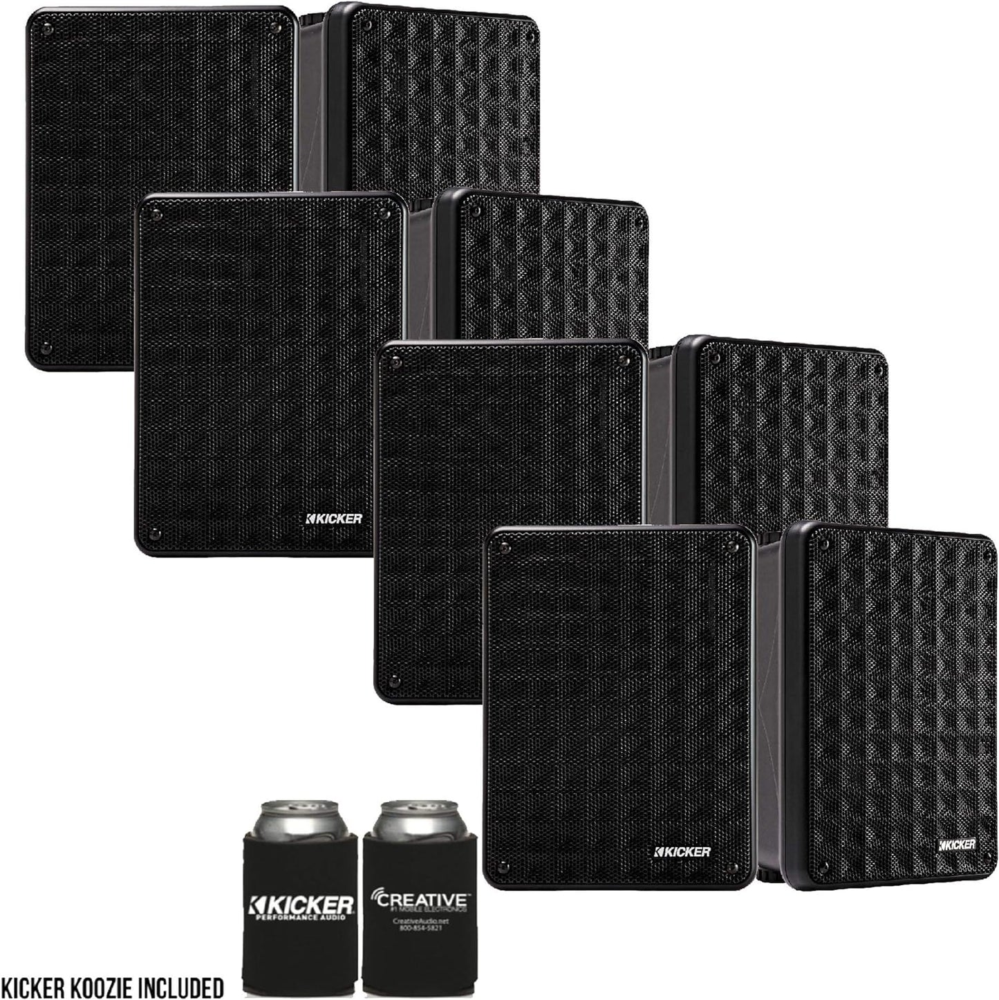 Kicker KB6 2 - Way Full Range Indoor Outdoor Speakers (8 Speaker Bundle) - electronicsexpo.com - Outdoor Speakers