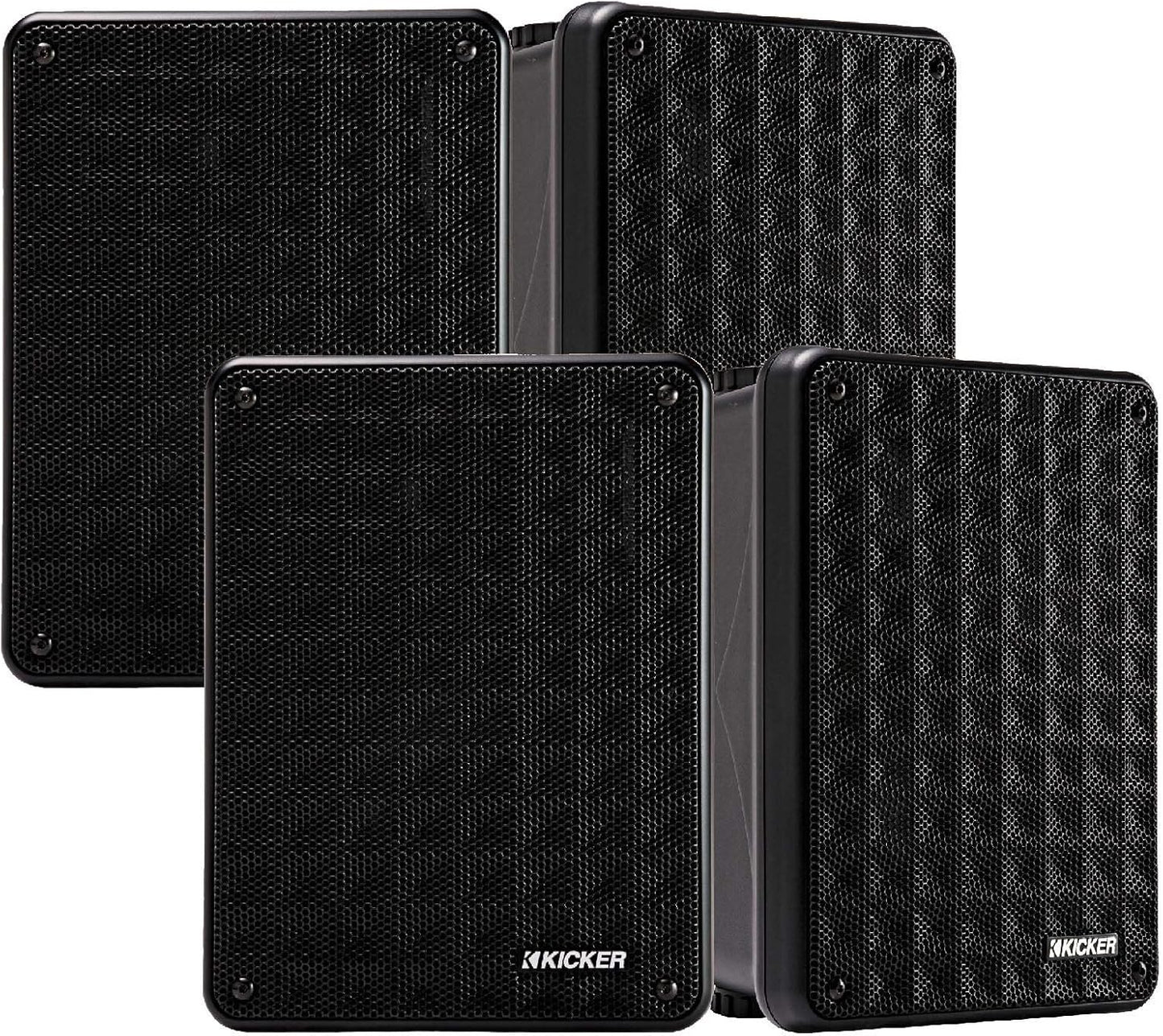 Kicker KB6 Indoor Outdoor Patio Speakers Bundle Black (4 Speaker Bundle) - electronicsexpo.com - Outdoor Speakers