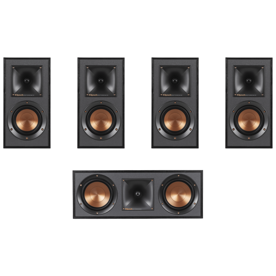 Klipsch Home Theater Speaker Bundle: 2 Pairs R - 41M Bookshelf Speakers + R - 52C Center Channel Speaker (Bundle) - electronicsexpo.com - Home Theater Systems & Packages