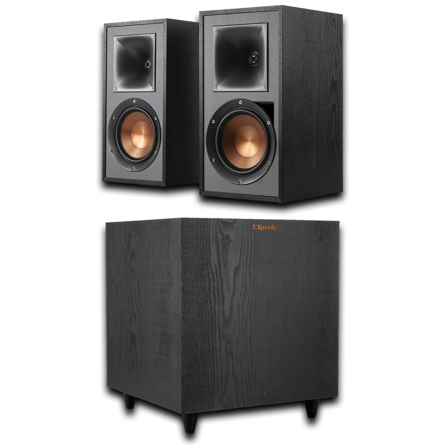 Klipsch R - 51PM Powered Bluetooth Speakers (Pair) with R - 80SWi 8" 150W Wireless Subwoofer - Premium 2.1 Home Audio System (Bundle) - electronicsexpo.com - Home Theater Systems & Packages