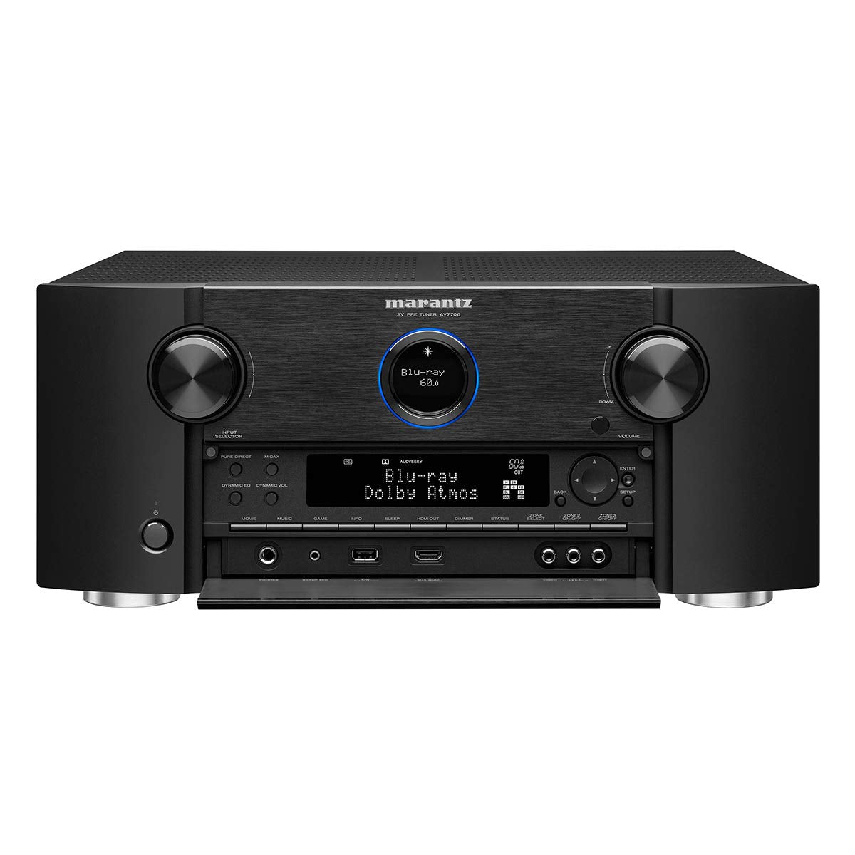Marantz AV7706 Home Theater Preamp/Processor with 11.2 - Channel Processing, Dolby Atmos, Apple AirPlay 2, Bluetooth, and HEOS Built - in - electronicsexpo.com - Amplifiers / Pre - Amps