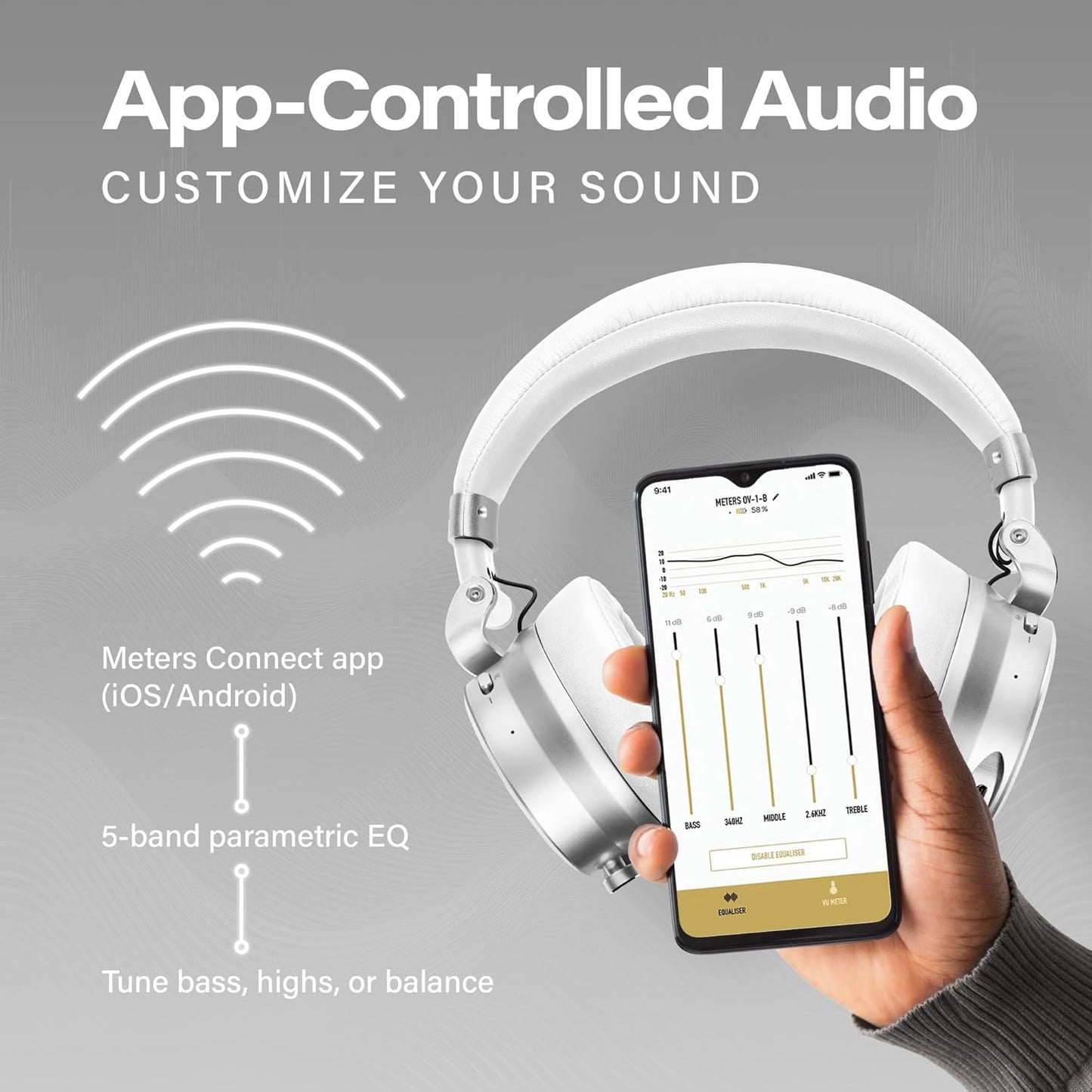 Meters OV - 1 - B - C Over - Ear Wireless Headphones with Active Noise Cancellation - electronicsexpo.com - Headphones