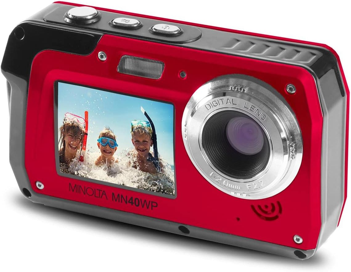Minolta MN40WP Waterproof Dual - Screen Digital Camera - electronicsexpo.com - Cameras