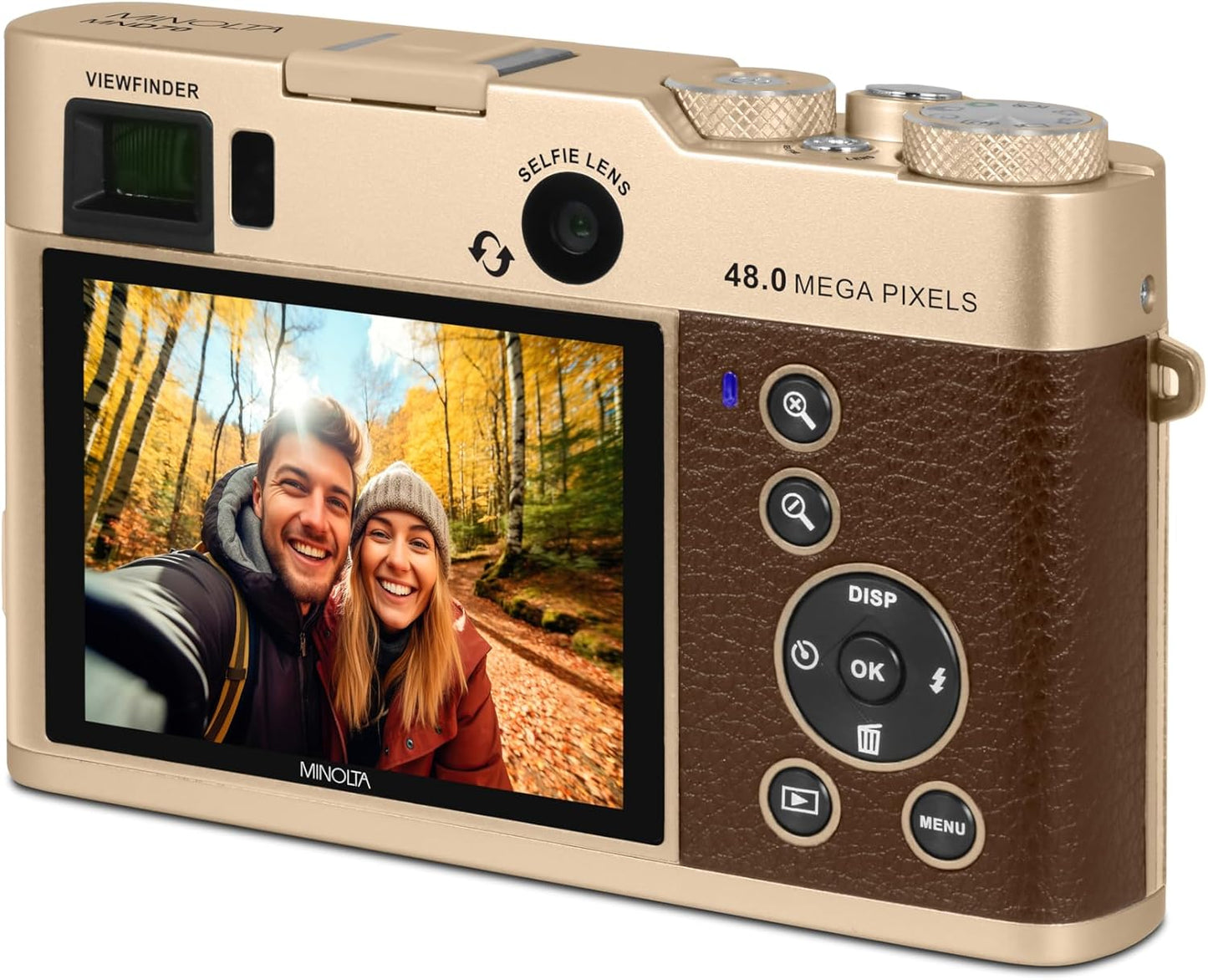 Minolta MND70 Retro 48 MP Autofocus Digital Camera with 5K Ultra HD Video, Rear Selfie Lens & WiFi - electronicsexpo.com - Cameras