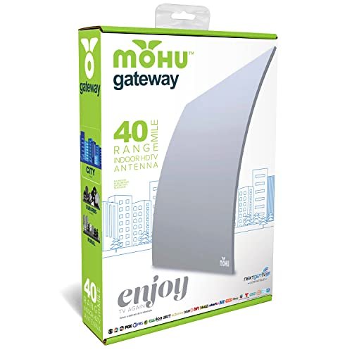 Mohu Gateway Indoor TV Antenna with Base Stand & 10ft. Cable (Grey) - electronicsexpo.com - Antennas