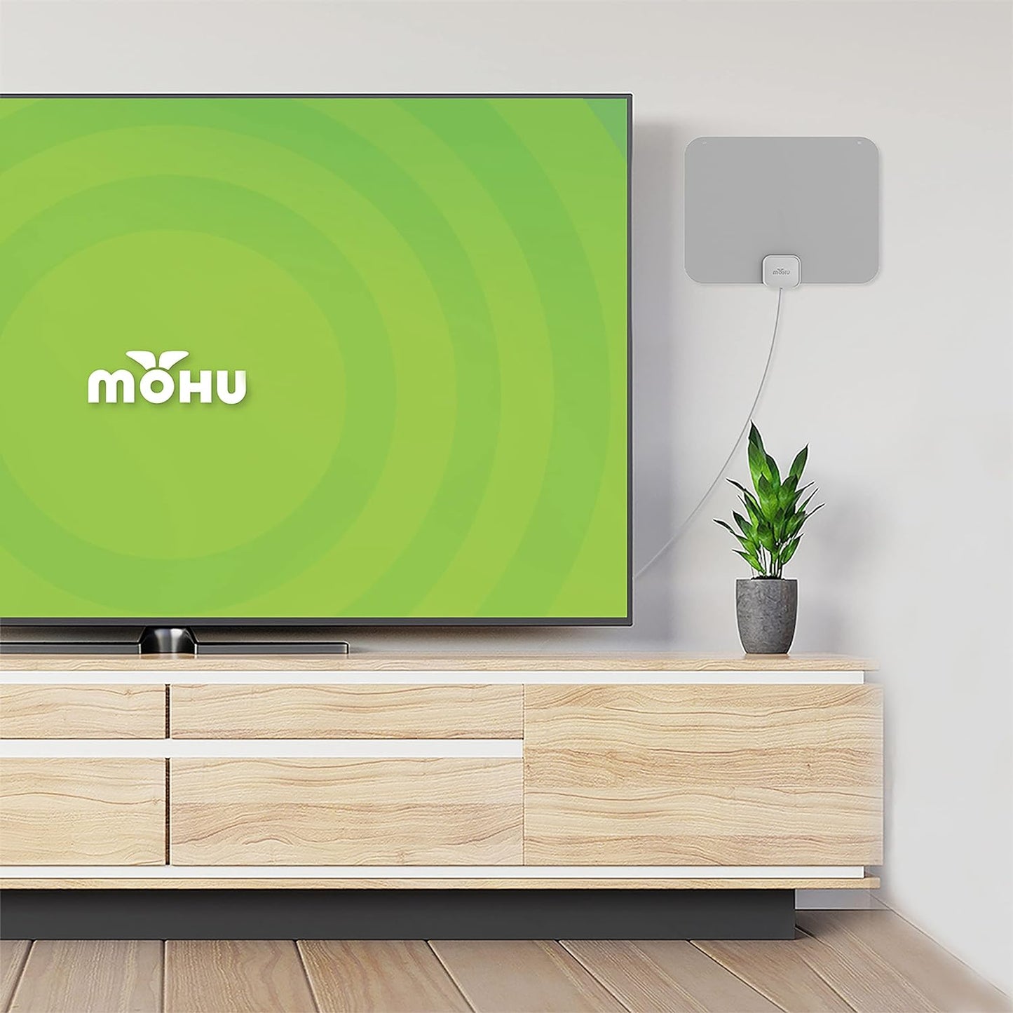 Mohu Leaf Ultra - Thin Indoor TV Antenna, UHF VHF, 40 - Mile Range, Multi - Directional, 4K UHD, NEXTGEN TV (12ft Cable) - electronicsexpo.com - TV Antennas