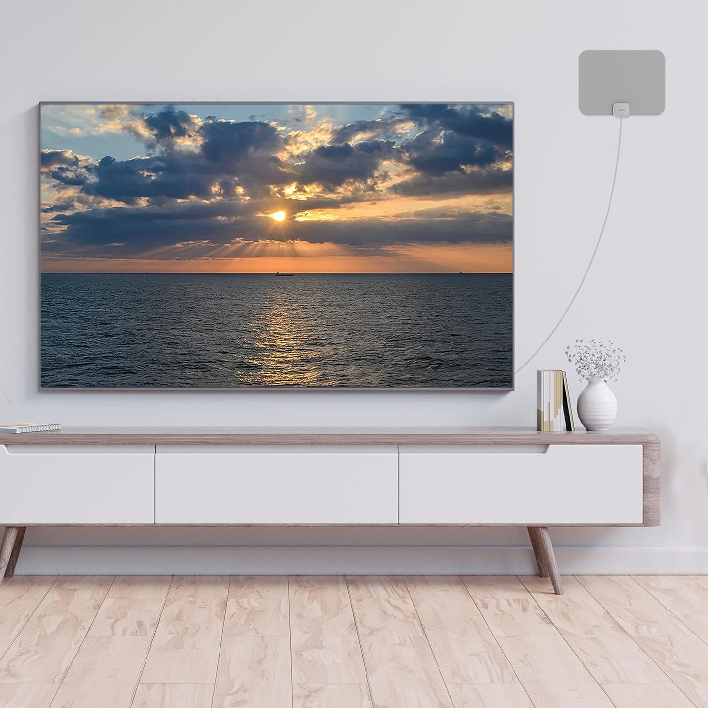 Mohu Leaf Ultra - Thin Indoor TV Antenna, UHF VHF, 40 - Mile Range, Multi - Directional, 4K UHD, NEXTGEN TV (12ft Cable) - electronicsexpo.com - TV Antennas