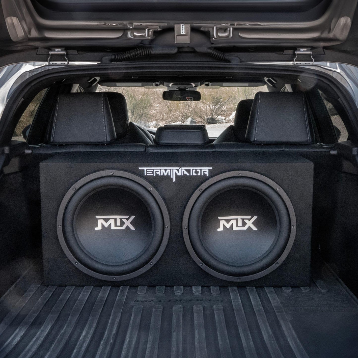 MTX Dual 12" Subwoofers with Loaded Enclosure, 1200W Max Power, 400W RMS, Terminator - electronicsexpo.com - Car Subwoofers