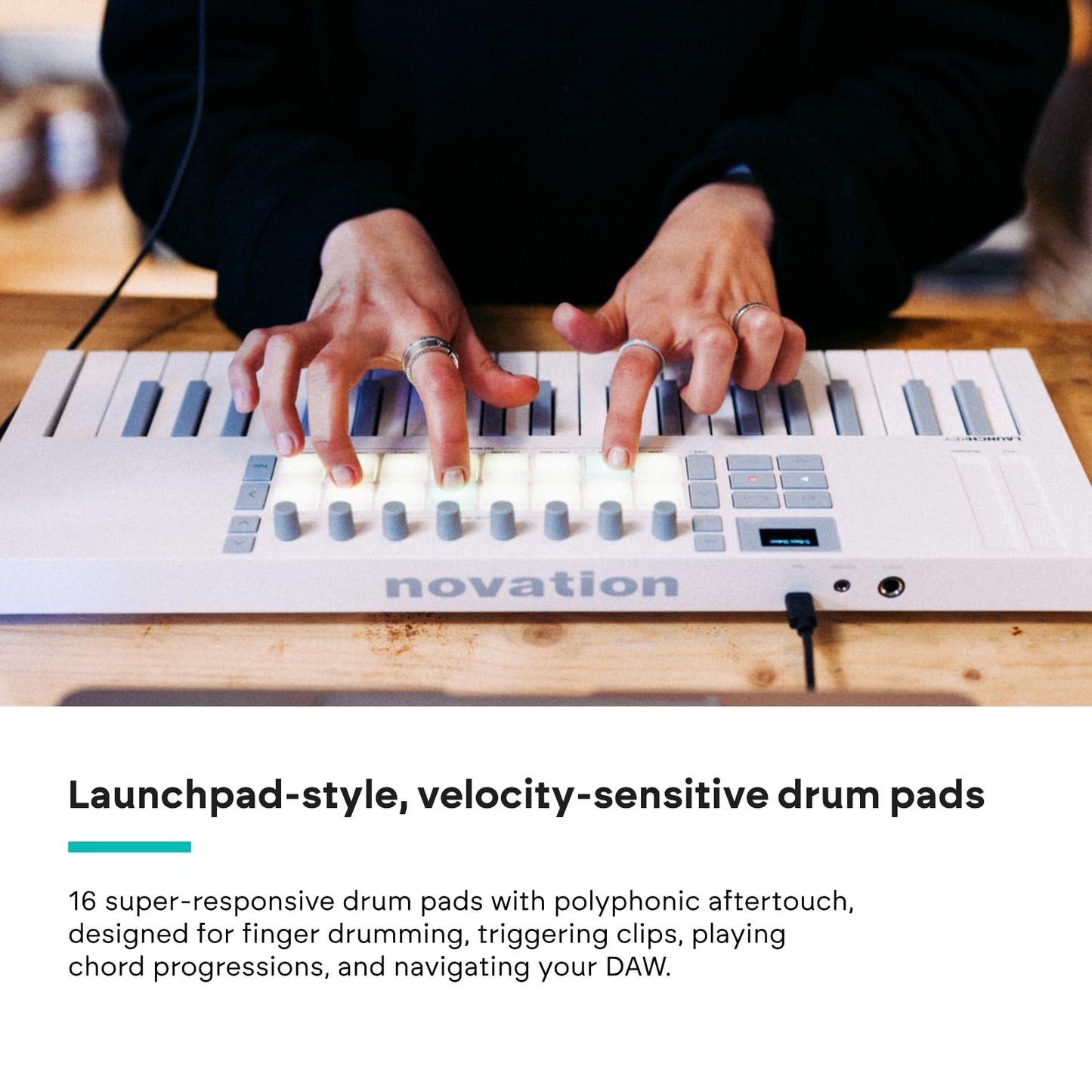 Novation Launchkey Mini 37 MK4 USB MIDI Keyboard Controller (White, 37 Mini Keys) - electronicsexpo.com-Portable Keyboards