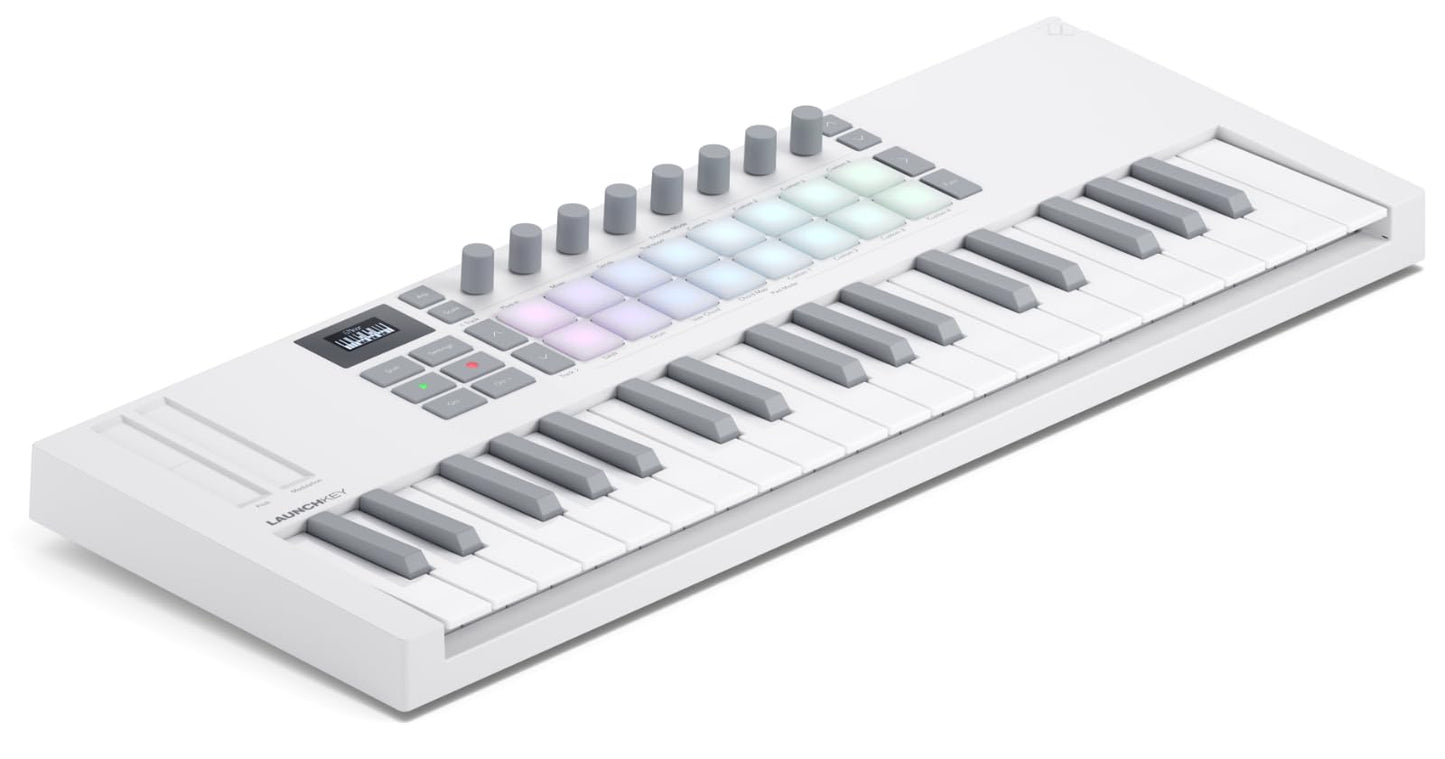 Novation Launchkey Mini 37 MK4 USB MIDI Keyboard Controller (White, 37 Mini Keys) - electronicsexpo.com-Portable Keyboards