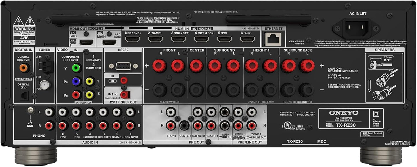 Onkyo TX - RZ30 9.2 - Channel Network A/V Receiver (Certified Refurbished) - electronicsexpo.com - Home Theater Receivers