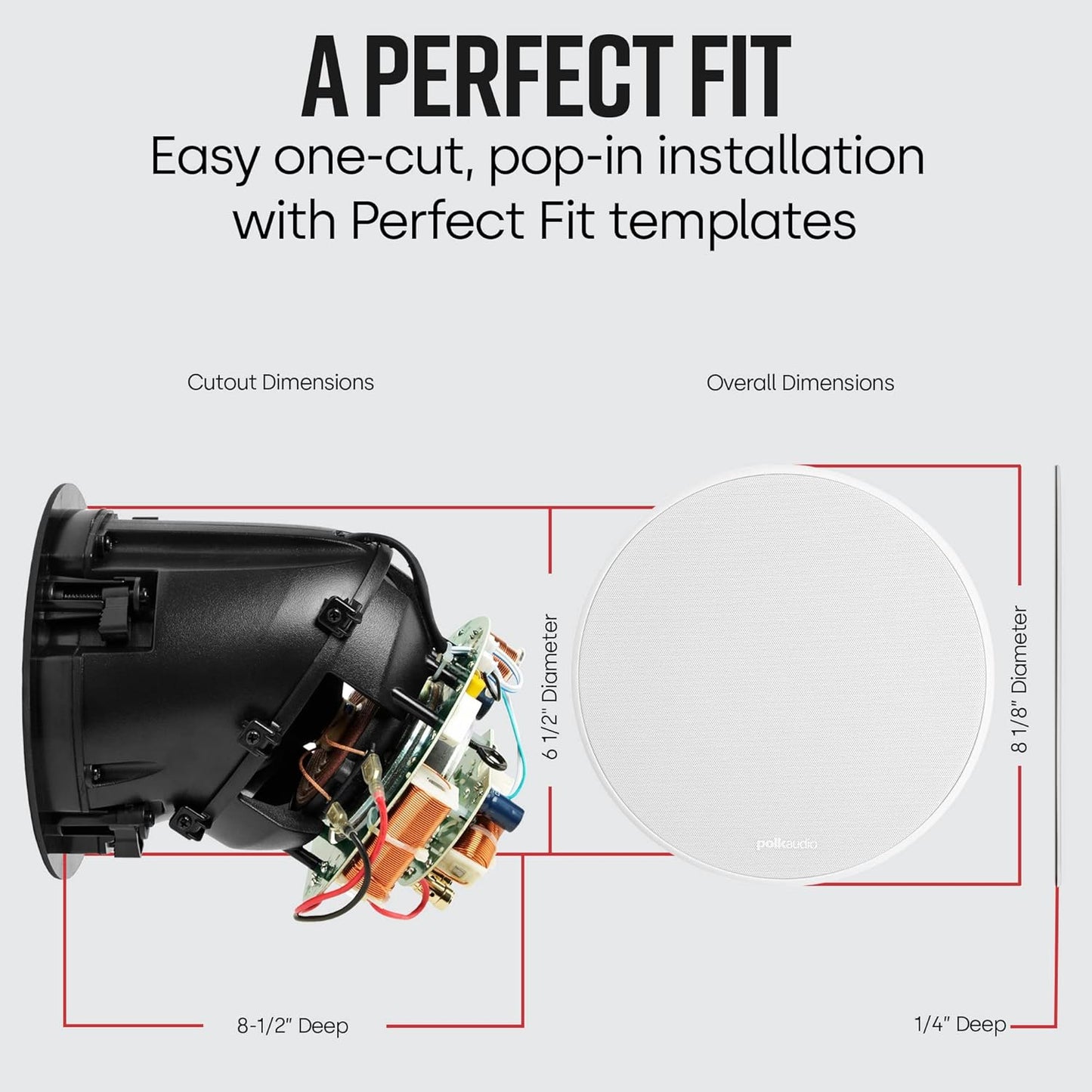 Polk Audio 70 - RT 3 - Way In - Ceiling Speakers (Pair) - The Vanishing Series | 2 Speakers | Power Port | White, Paintable Grille | Dual Band - Pass Bass Ports - electronicsexpo.com - In Ceiling In Wall Speakers