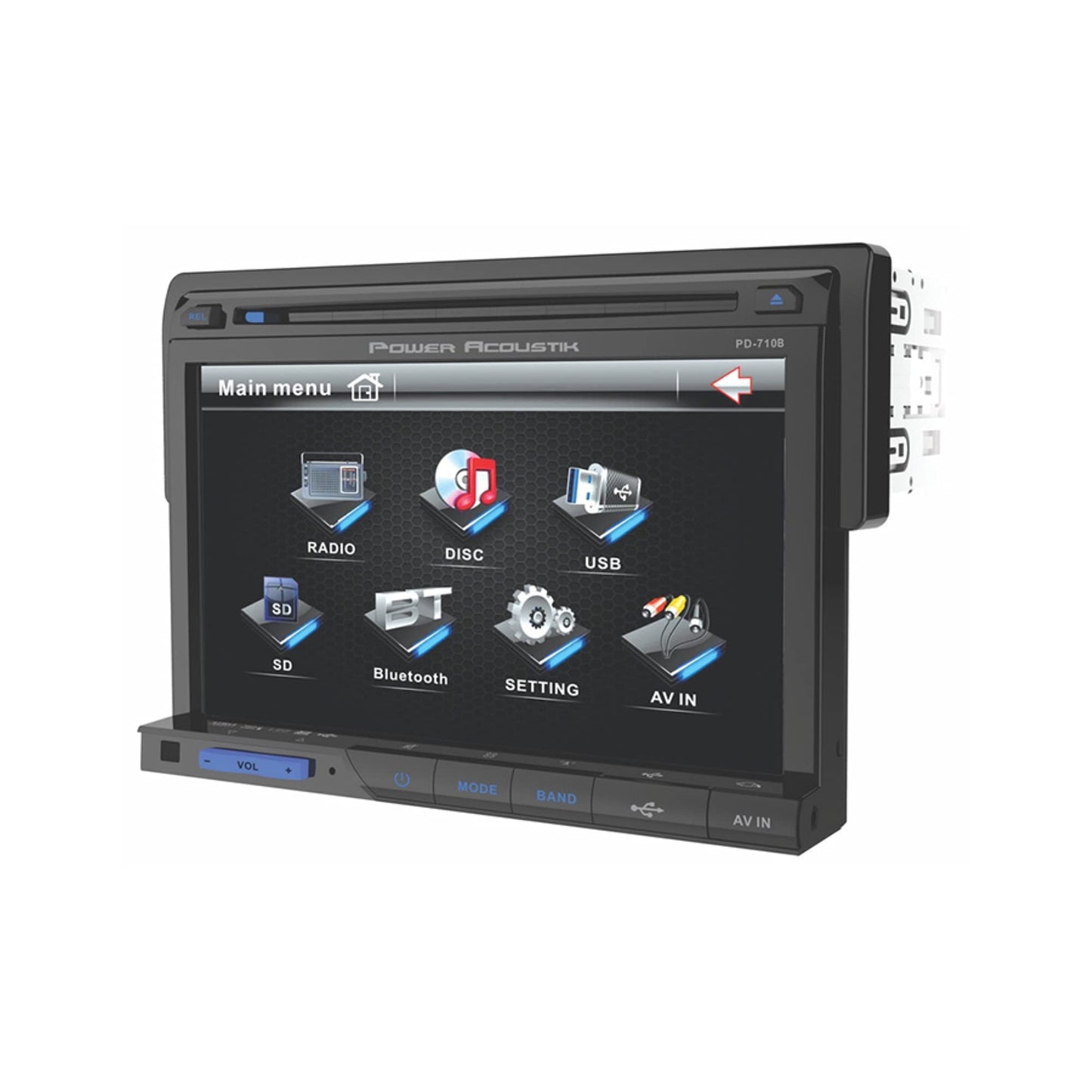 Power Acoustik PD - 710B Single - DIN Multimedia Source with Detachable 7" Oversize LCD Touchscreen - electronicsexpo.com - Car Stereo Receivers
