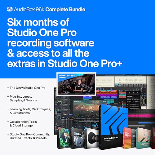 PreSonus AudioBox USB 96 Bundle USB Audio Interface, XLR Interface for Guitar, Device for PC & Mac, Complete Recording Package - electronicsexpo.com - Audio Interfaces