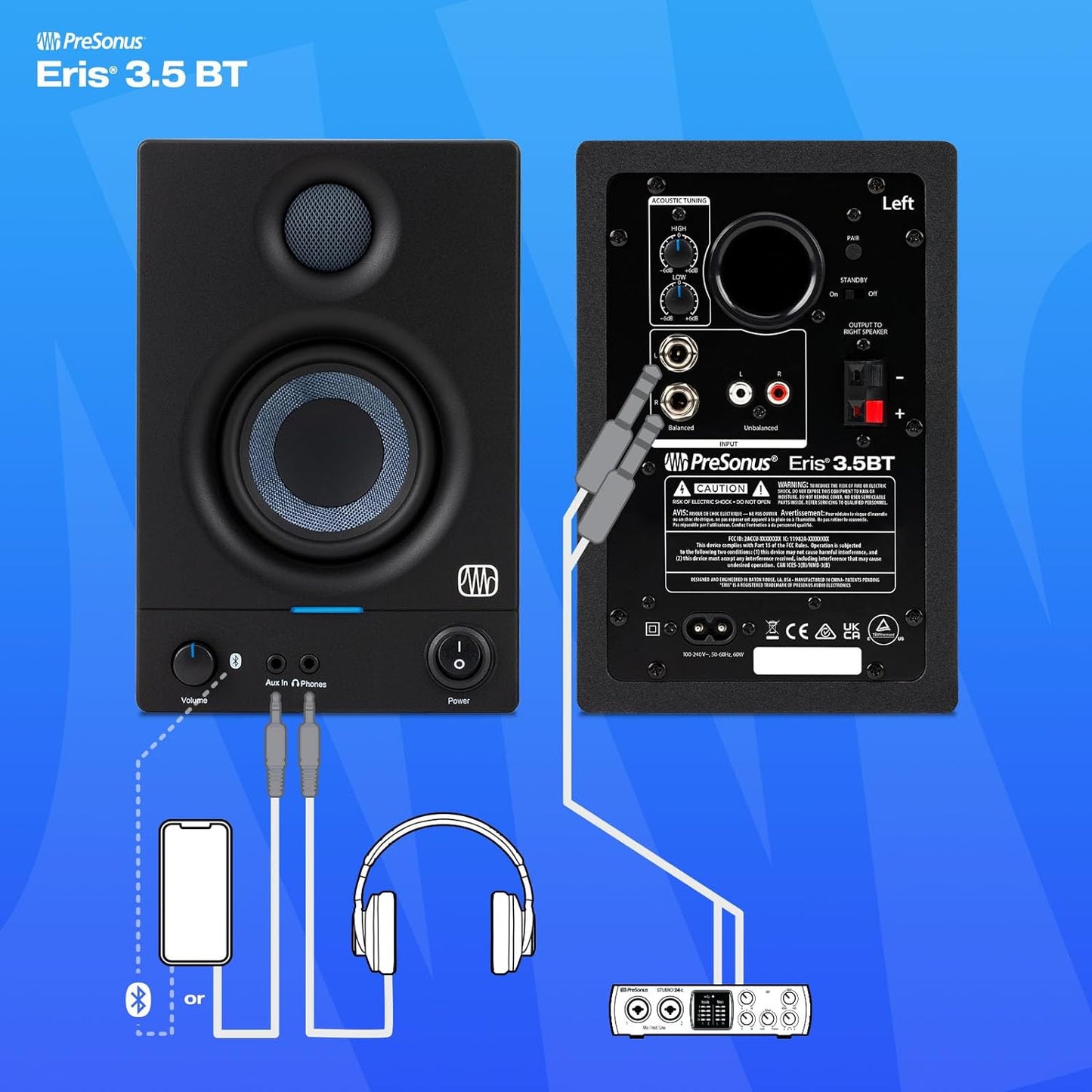 PreSonus Eris 3.5BT 3.5" Powered Desktop Speakers with Bluetooth - electronicsexpo.com - Powered + PA Speakers