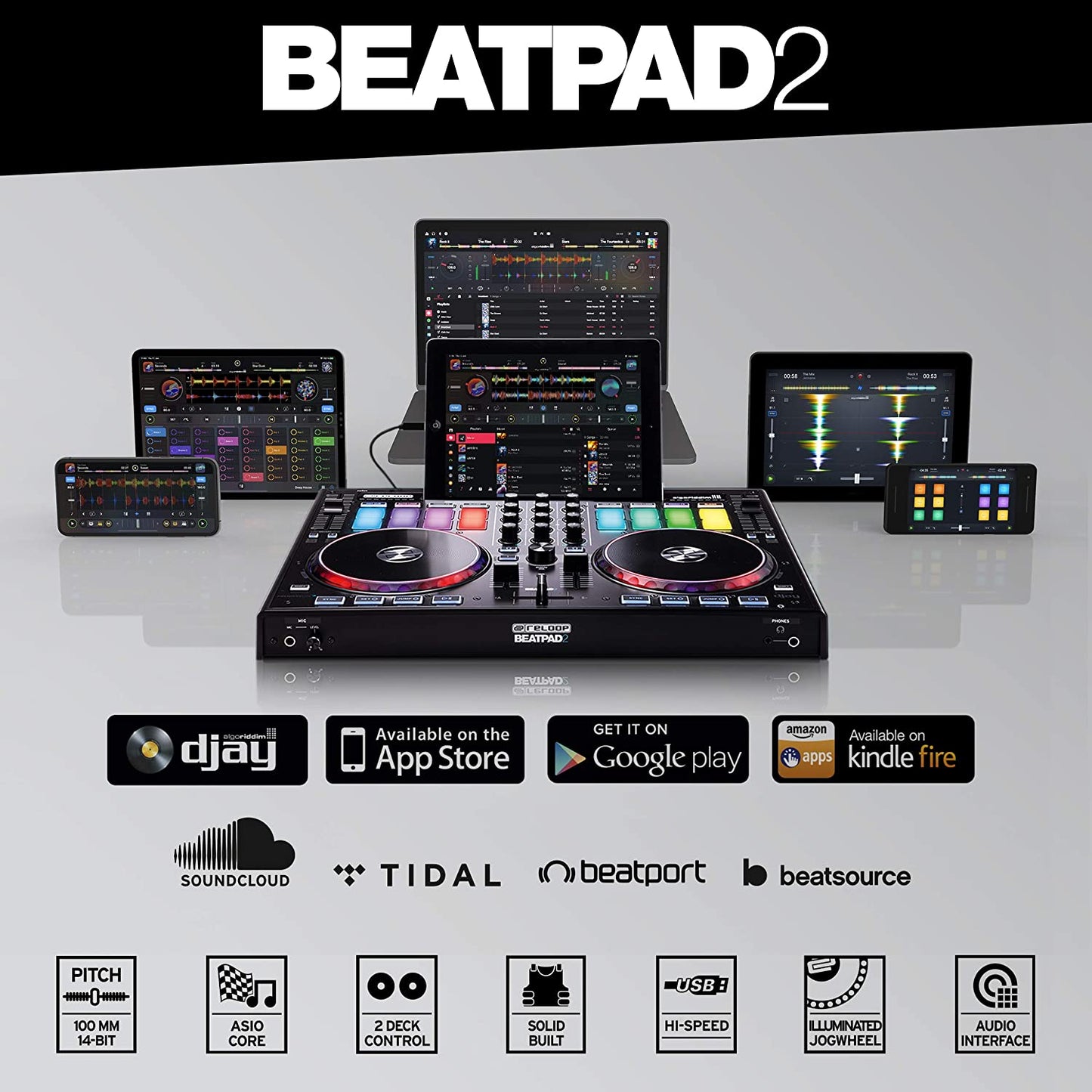 Reloop Beatpad - 2 Cross Platform DJ Controller for iPad, Android & Mac - electronicsexpo.com - Controllers
