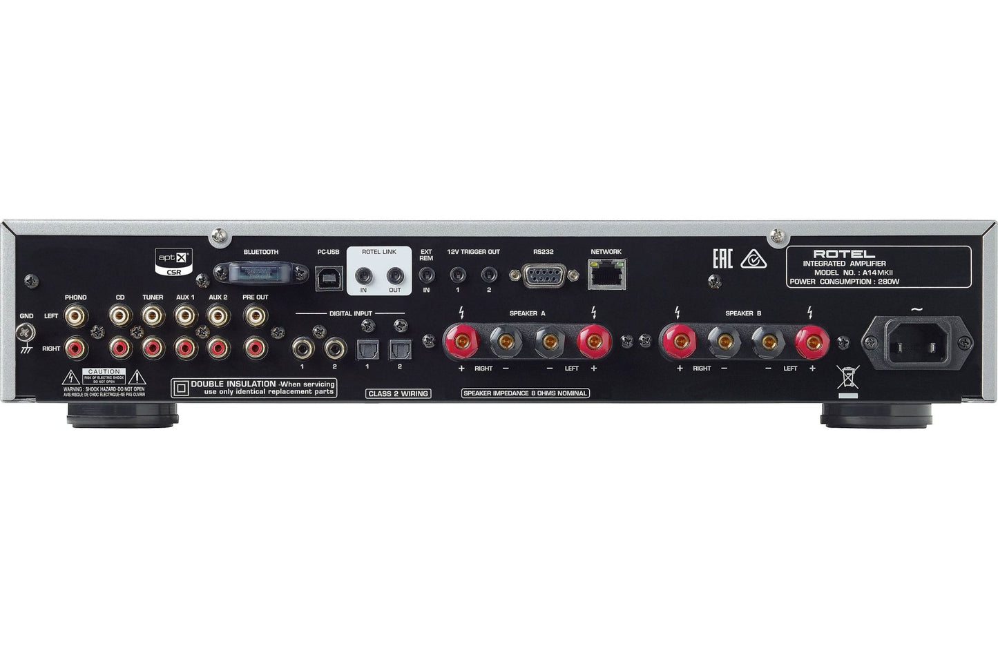 Rotel A14 MKII Integrated Amplifier with Built - in DAC and Bluetooth - electronicsexpo.com - Integrated Amplifiers