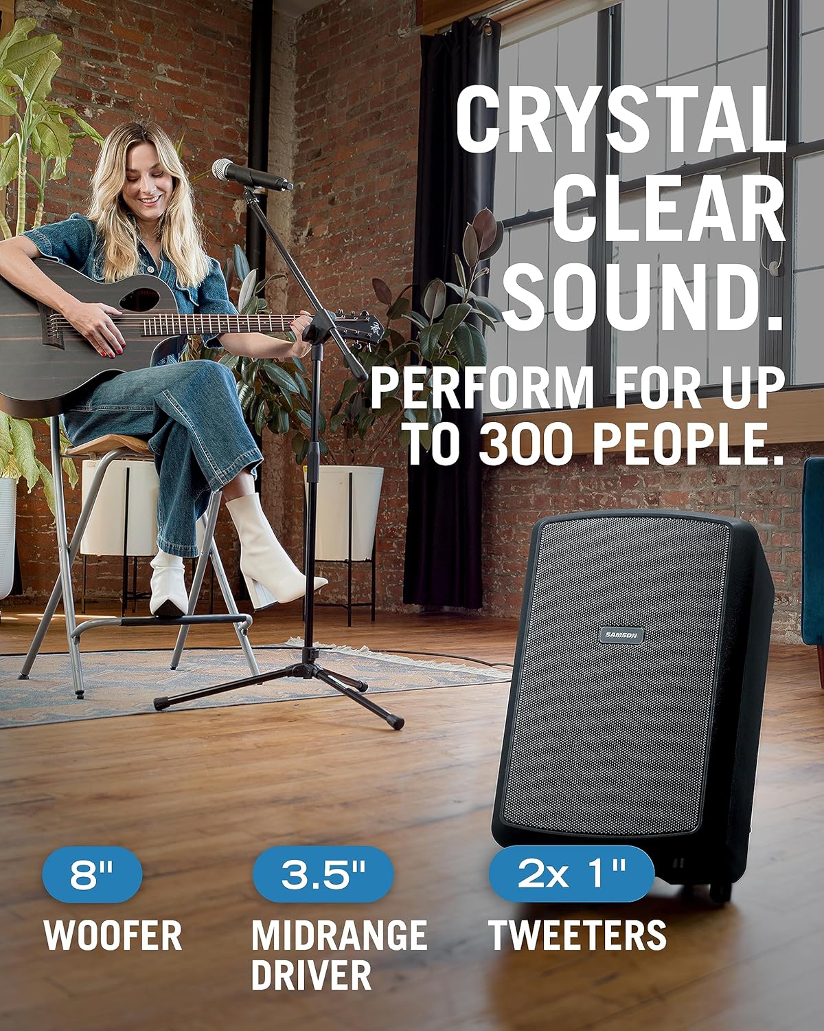 Samson Expedition Explor with Wireless Handheld System 3 - Way Portable Bluetooth Speaker & XPD2 Handheld USB Digital Wireless Mic + 3 - Channel Mixer - electronicsexpo.com - Microphones