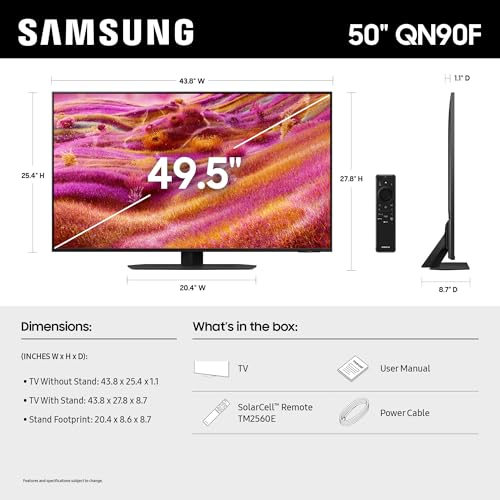 Samsung 50” Class QN90F Series Neo QLED Mini LED 4K UHD SamsungVision AI Smart Tizen TV (2025) - electronicsexpo.com - Televisions