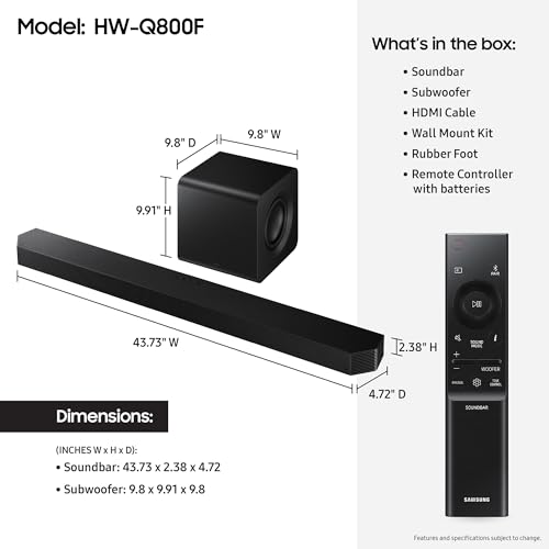 Samsung HW - Q800F 5.1.2 - Channel Dolby Atmos Soundbar System - electronicsexpo.com - Soundbars
