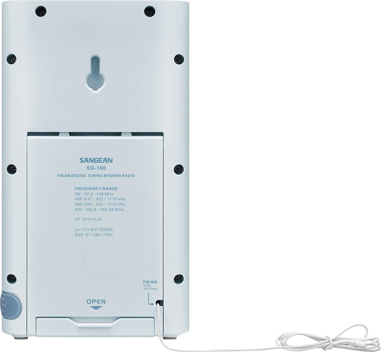 Sangean SG - 100 AM/FM/Weather Alert Waterproof Shower Radio - electronicsexpo.com - Radios