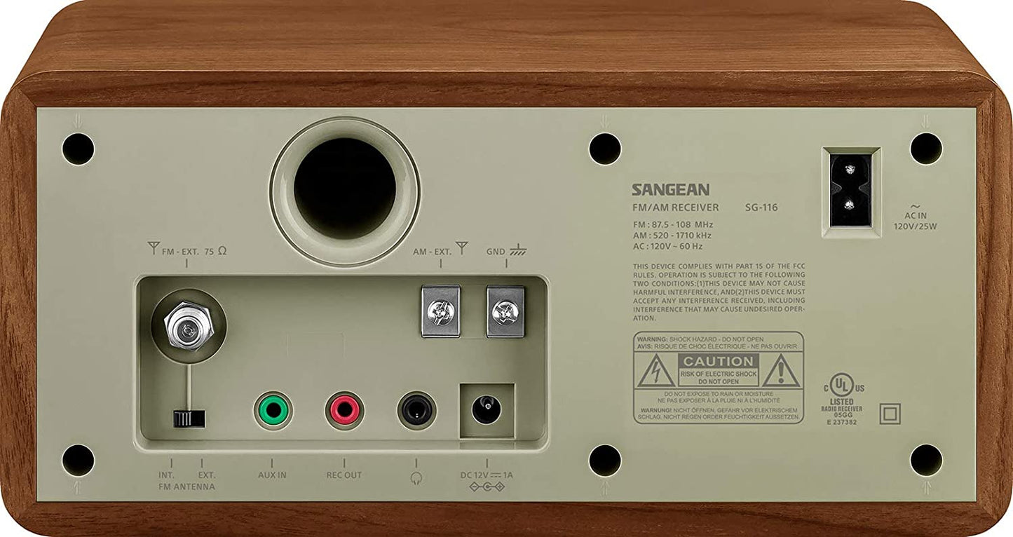 Sangean SG - 116 FM / AM Analog Wooden Cabinet Receiver - electronicsexpo.com - Radios