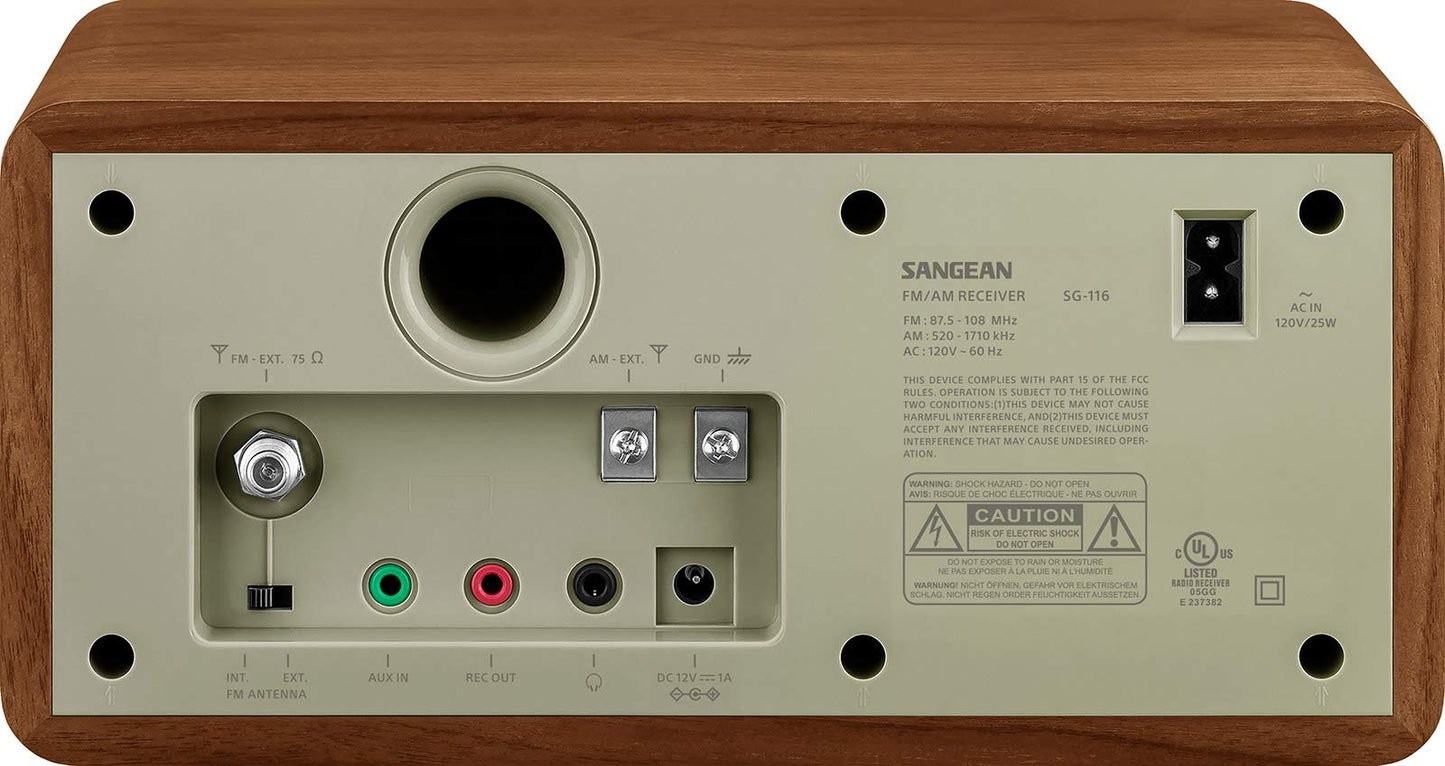 Sangean SG - 116 FM / AM Analog Wooden Cabinet Receiver - electronicsexpo.com - Radios
