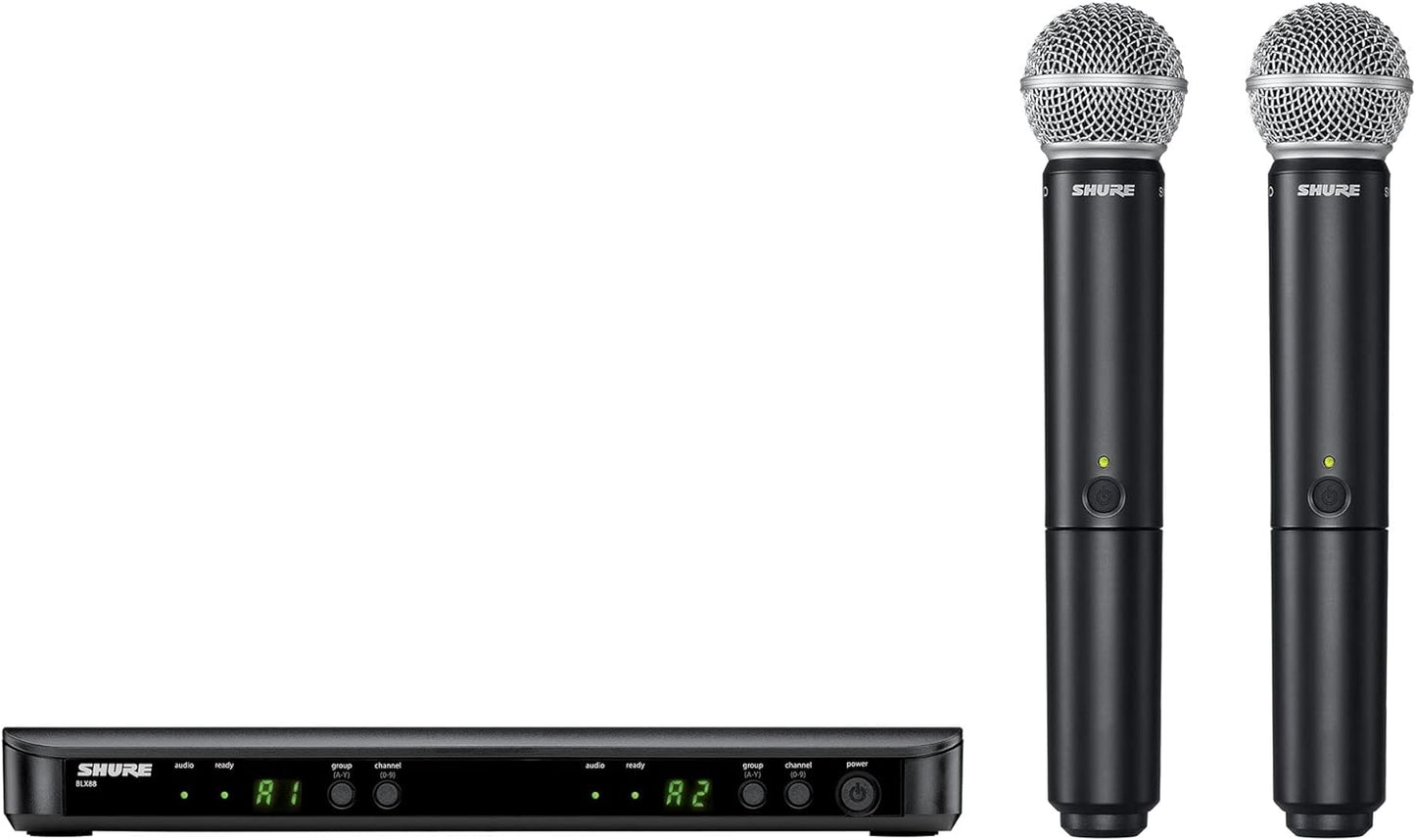 Shure BLX288/SM58 - H10 Dual - Channel Wireless Handheld Microphone System with SM58 Capsules - electronicsexpo.com - Microphones