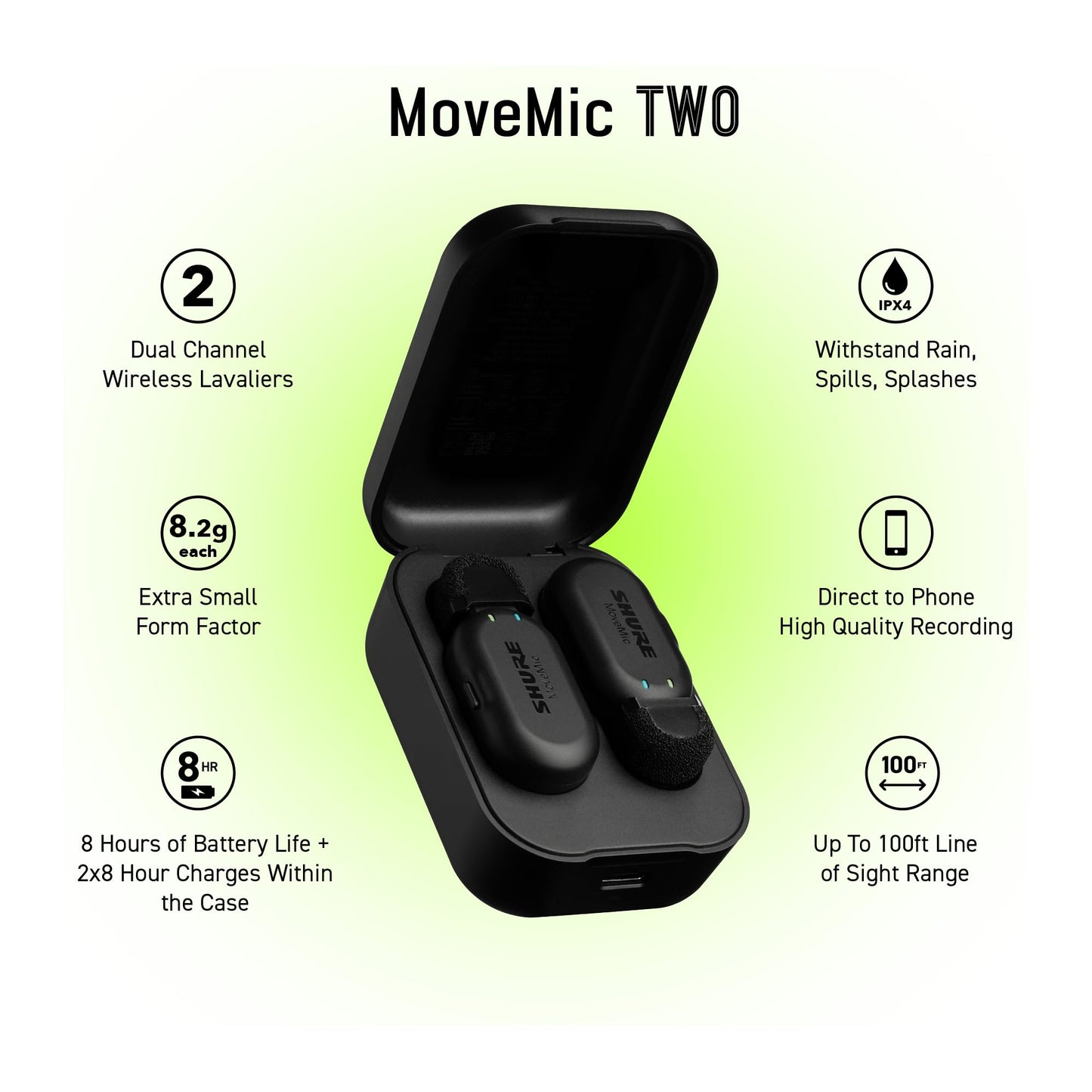 Shure MoveMic Two - Pro Direct to Phone Wireless Lavalier Microphones - electronicsexpo.com - Microphones