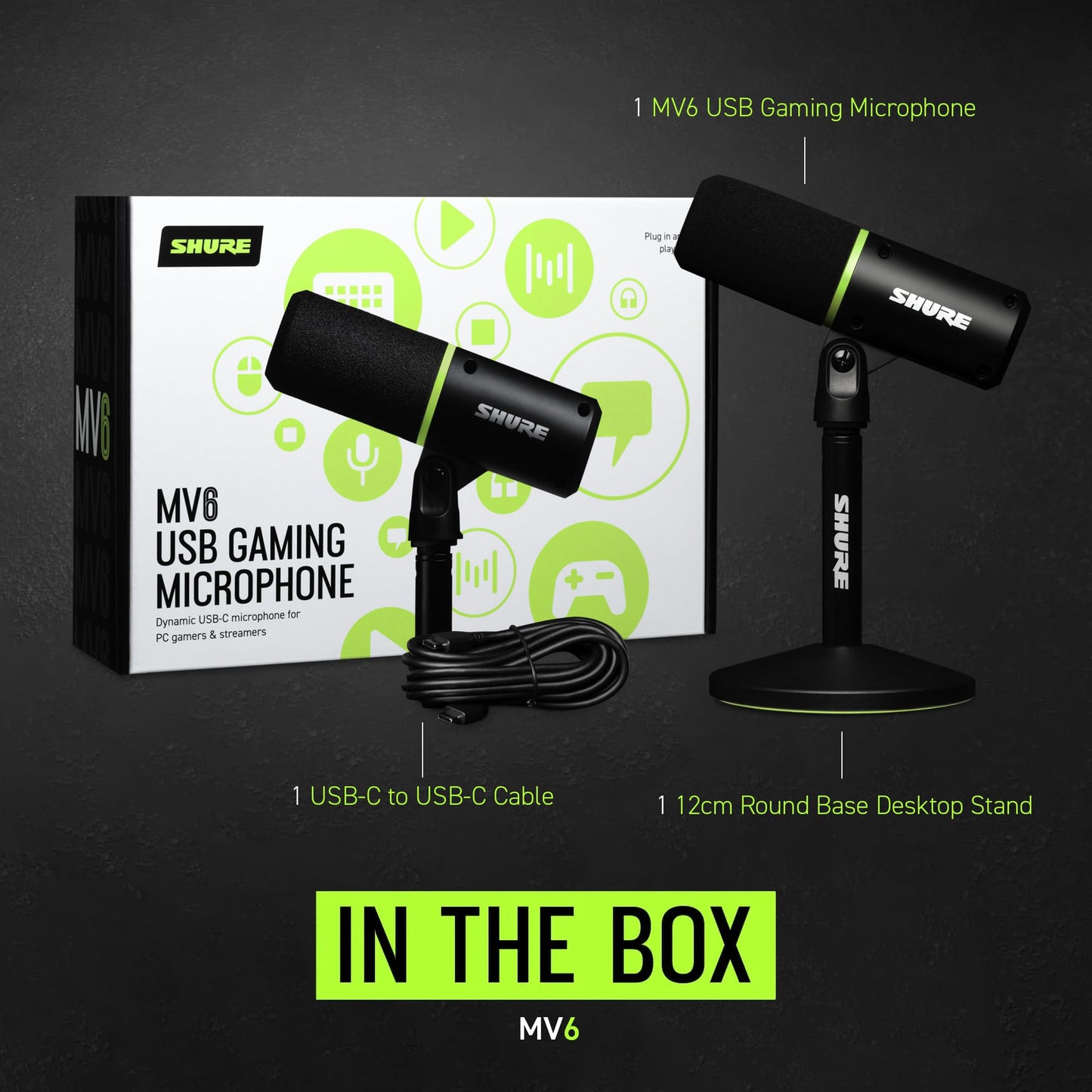 Shure MV6 Gaming Microphone, Dynamic USB PC Mic for Gaming & Streaming - electronicsexpo.com - Microphones