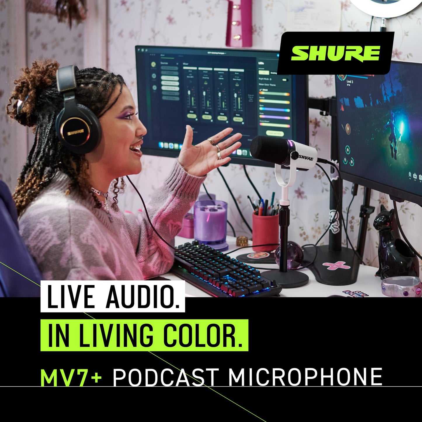 Shure MV7+ Podcast XLR/USB Microphone (White) - electronicsexpo.com - Microphones